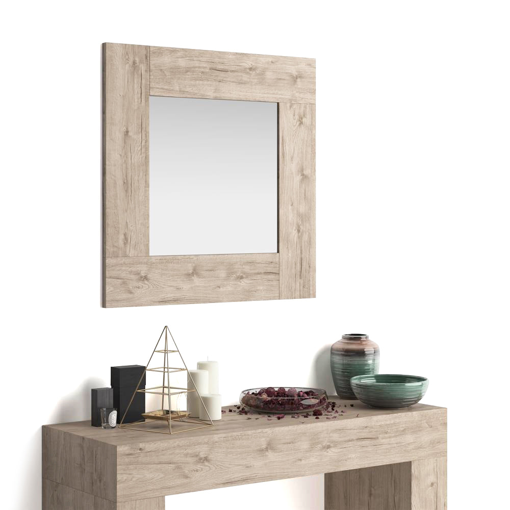 Evolution Square Wall Mirror, 73 x 73 cm, Oak - Main image