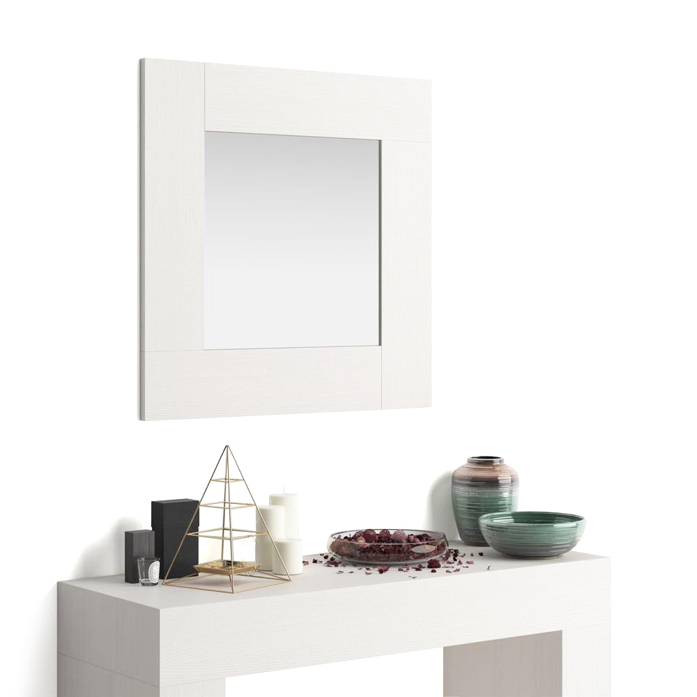 Evolution Square Wall Mirror, 73 x 73 cm, Ashwood White - Main image