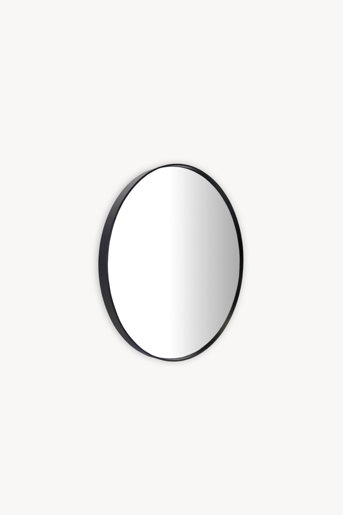 Miroir rond Olivia, diamètre 60 cm, cadre en métal noir