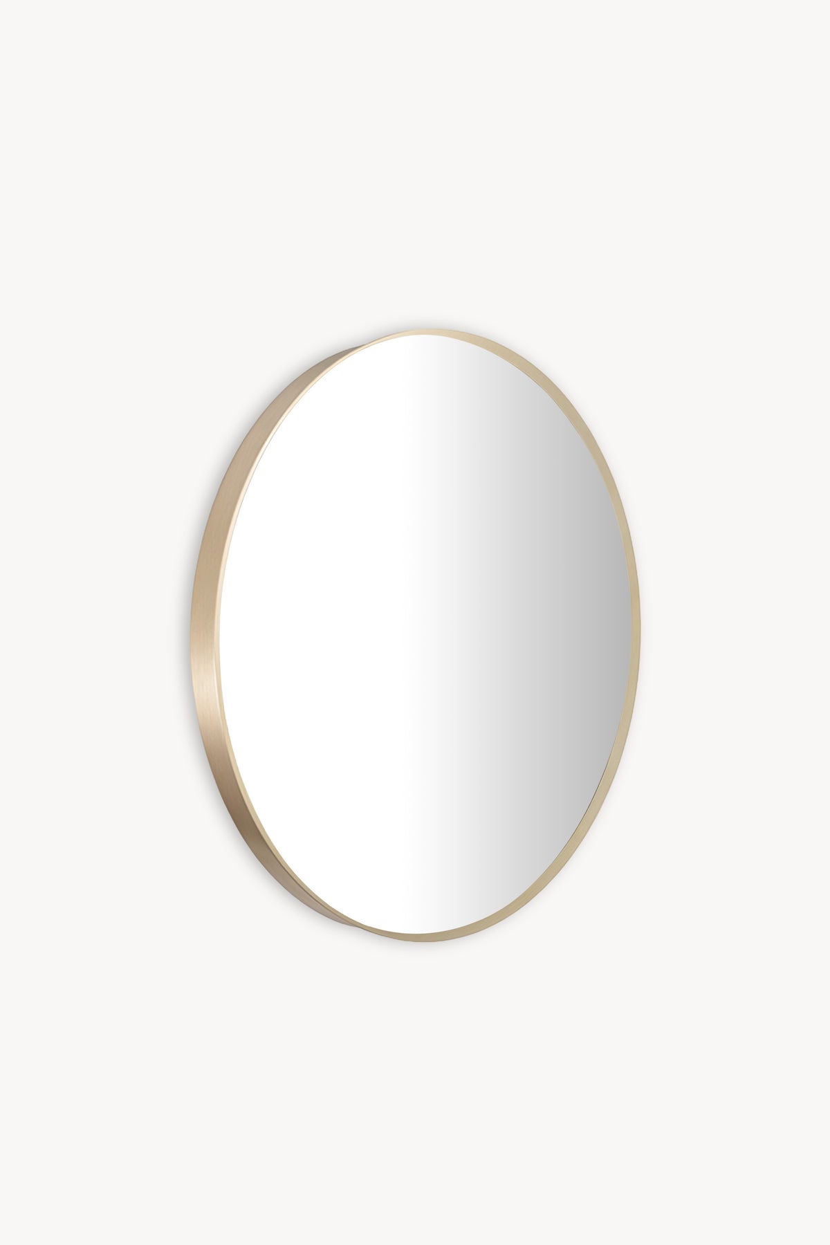 Miroir rond Olivia, diamètre 80 cm, cadre en métal doré