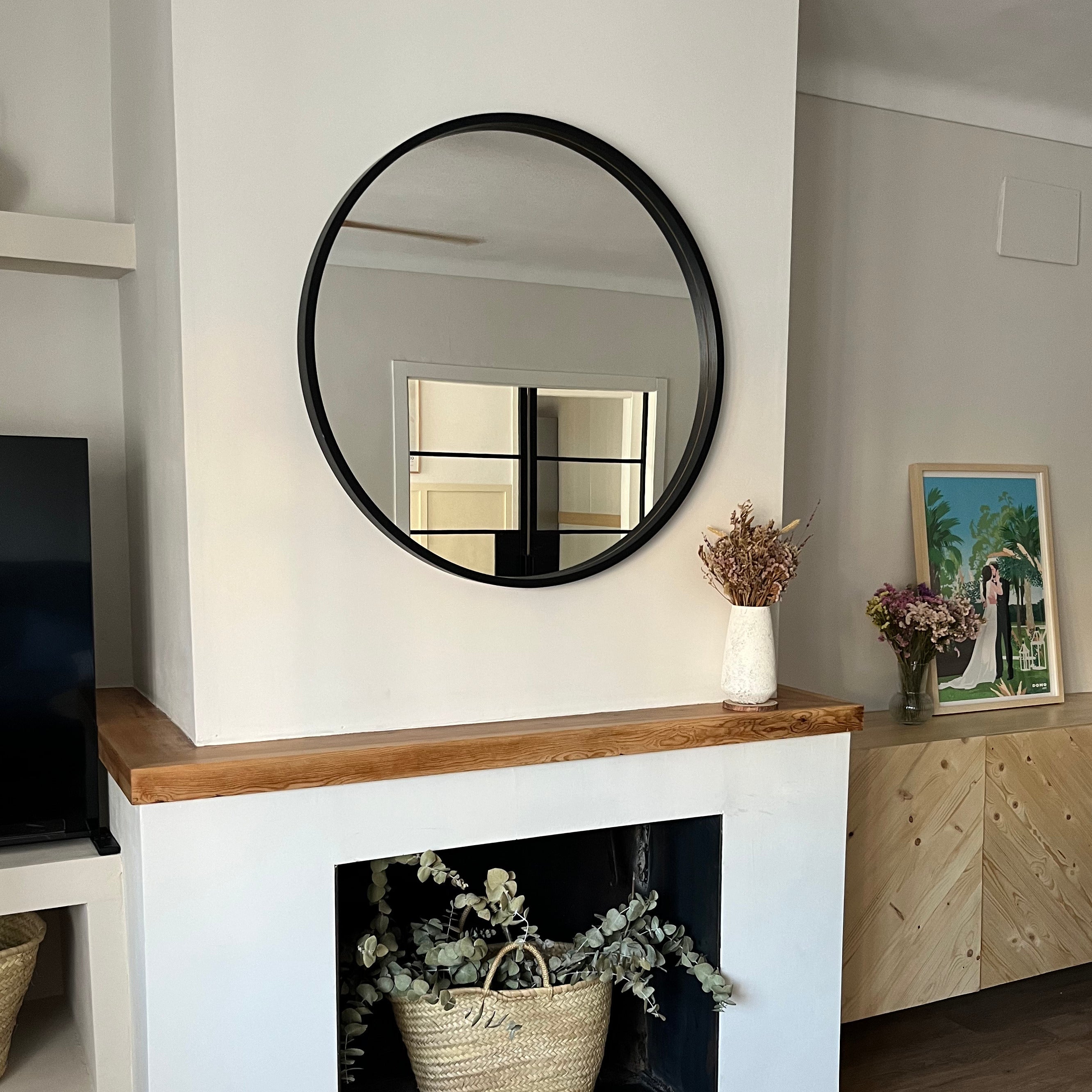 Olivia Round Mirror, 82 cm diameter, Ashwood Black - Set image 3