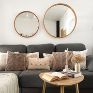 Olivia Round Mirror, 82 cm diameter, Rustic Oak