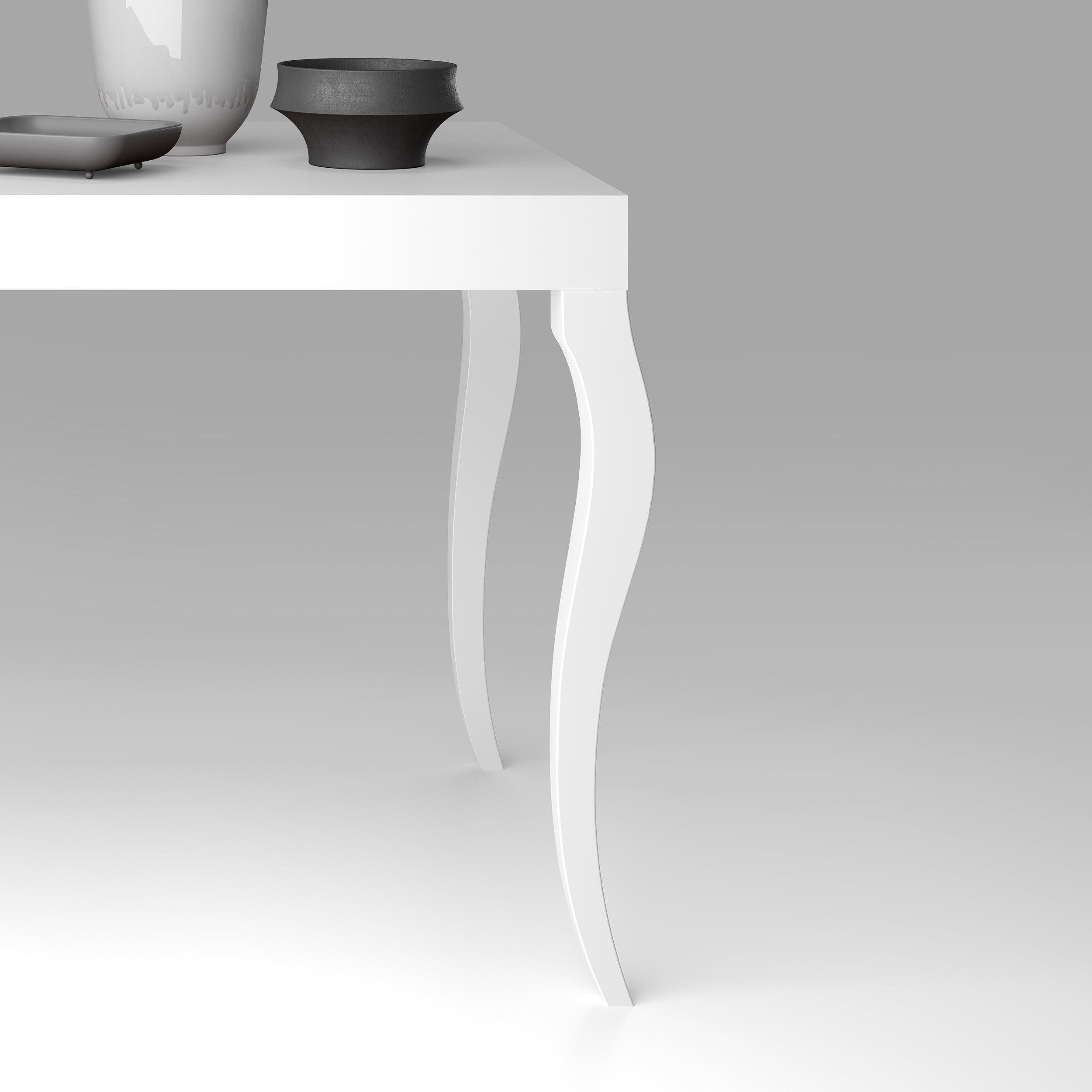 Tavolo Allungabile Classico, 120(200)x80 cm, Bianco Opaco - Immagine dettaglio 2
