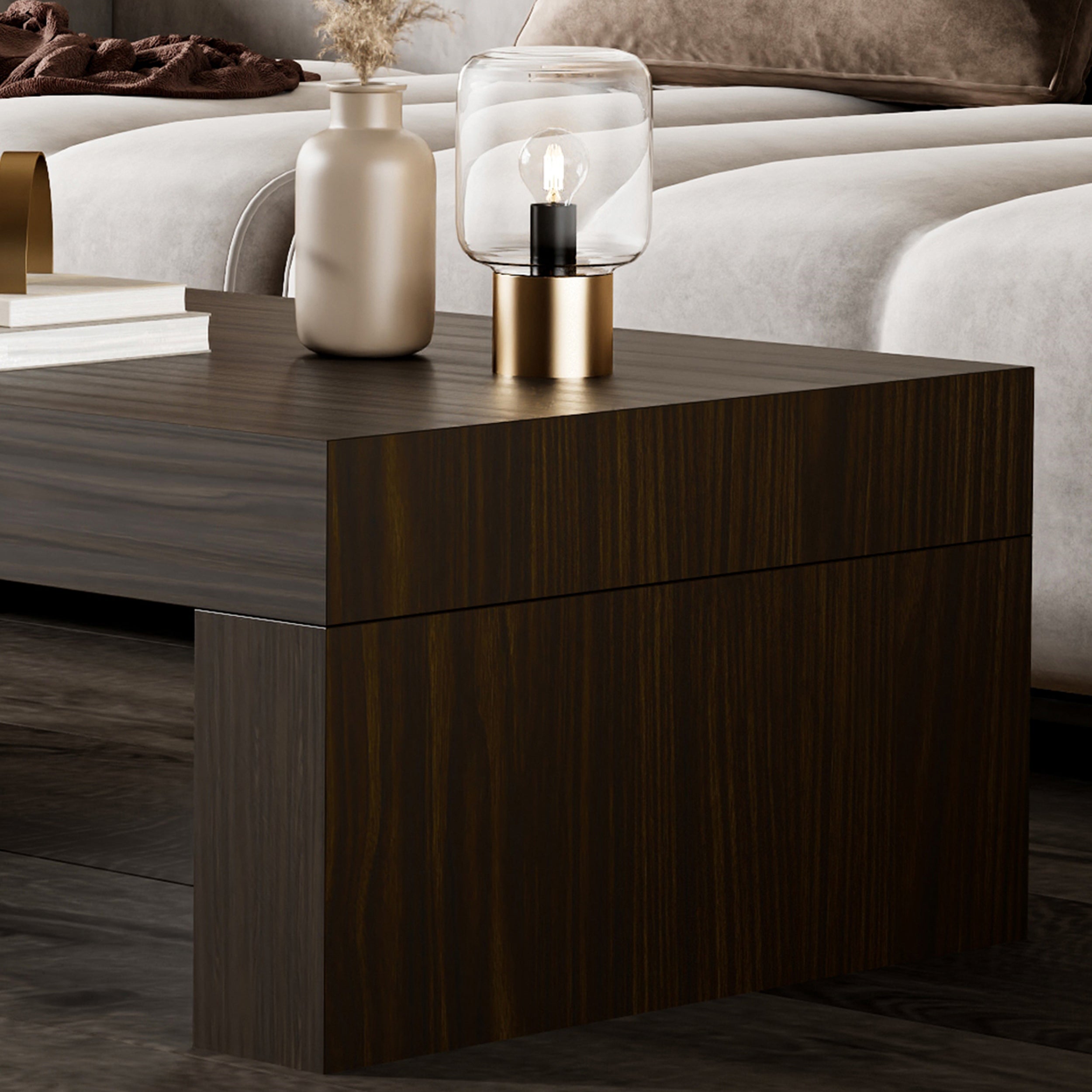 Evolution low Coffee Table 47.2 x 23.6 in, Dark Walnut