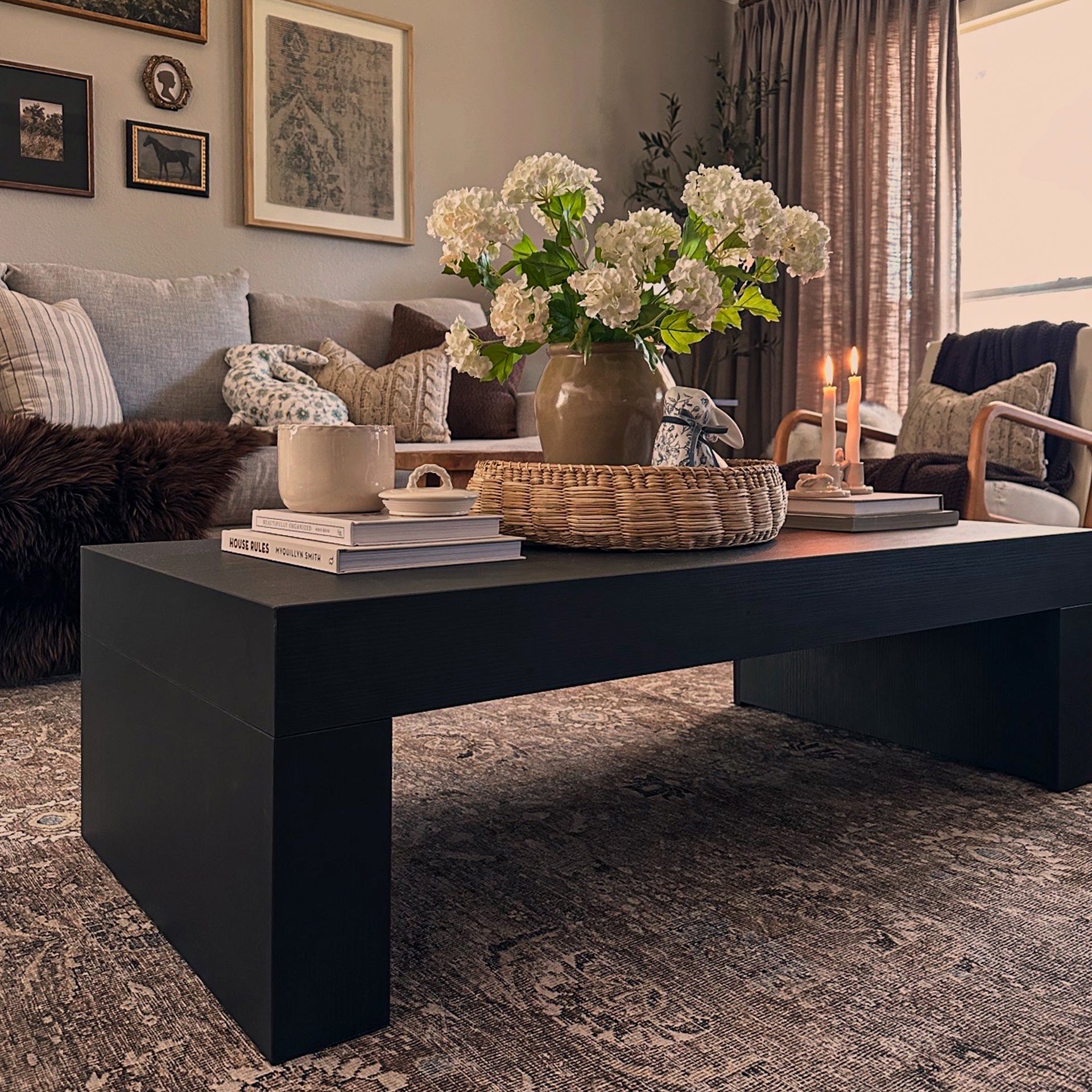 Tavolino Evolution 120x60, Nero Frassino - Immagine ambientata 3