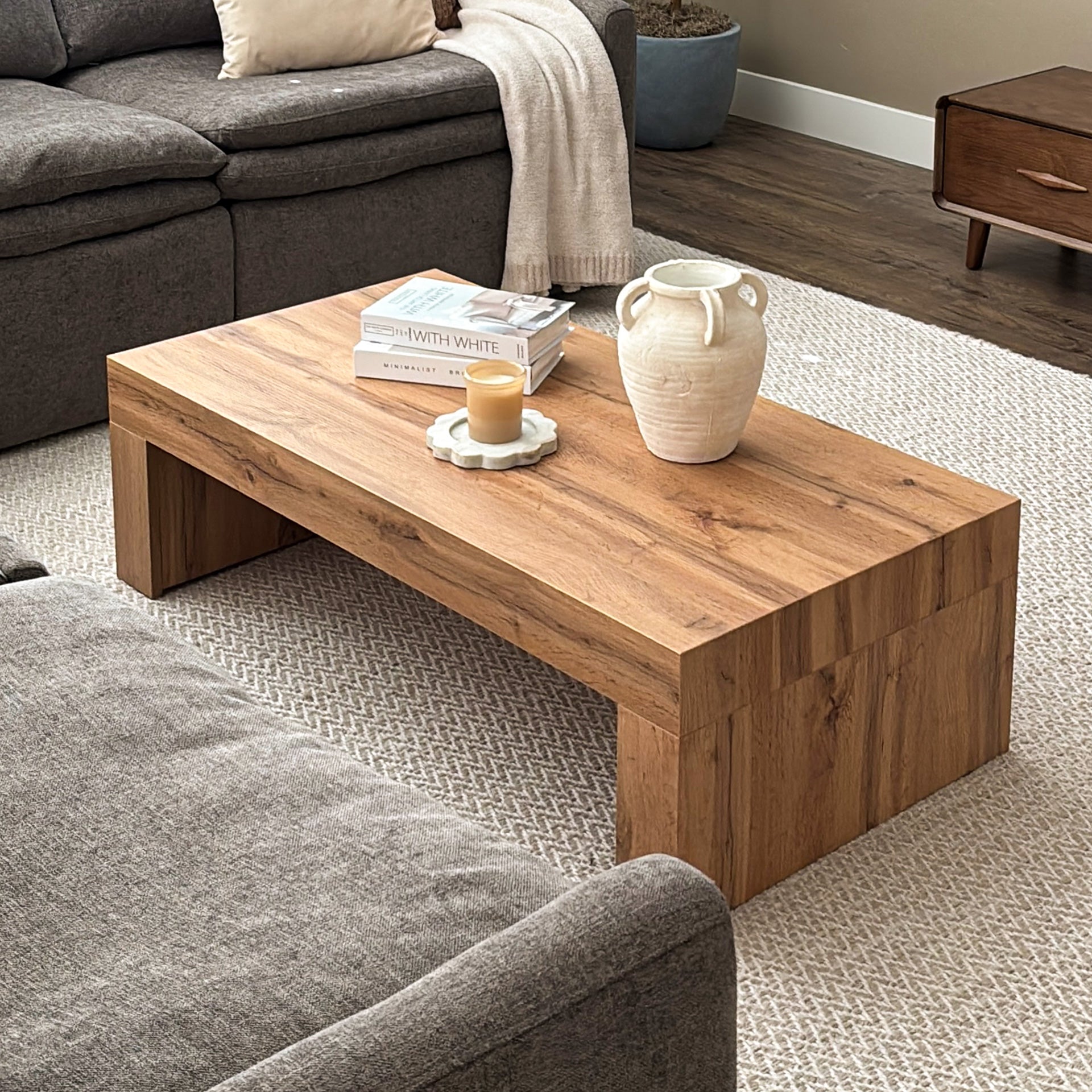Evolution low Coffee Table 47.2 x 23.6 in, Rustic Oak