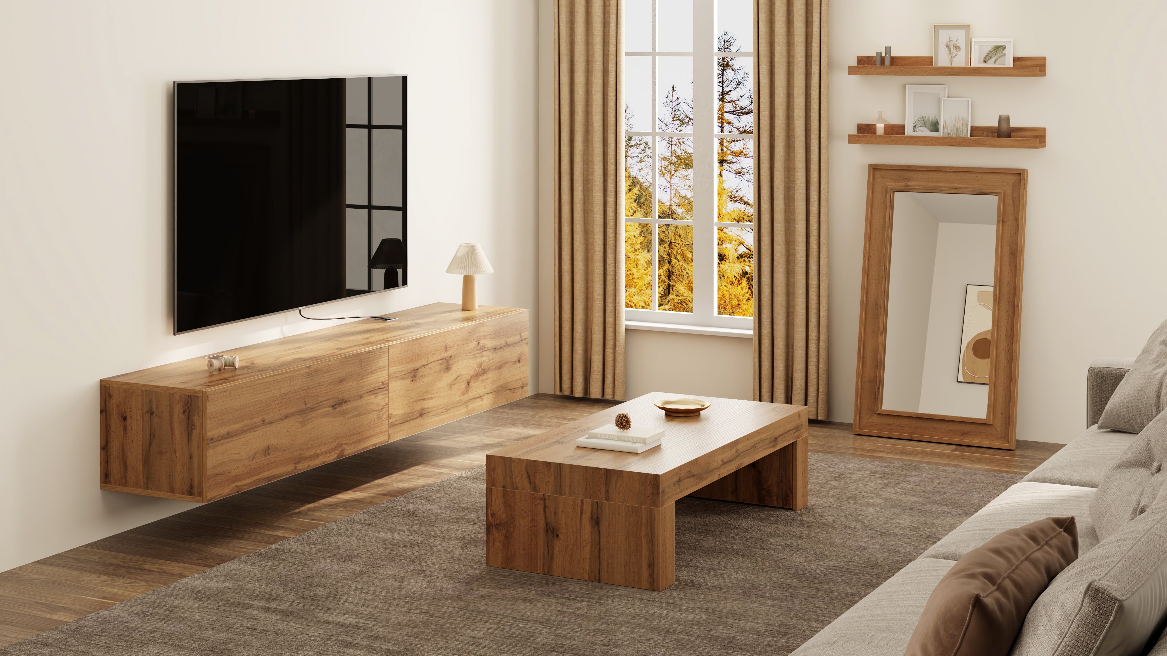 Evolution Coffee Table 120x60, Rustic Oak - Set image 5