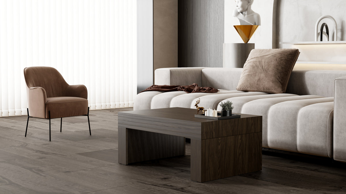 Tavolino Evolution 90x60, Noce Scuro - Immagine ambientata 2
