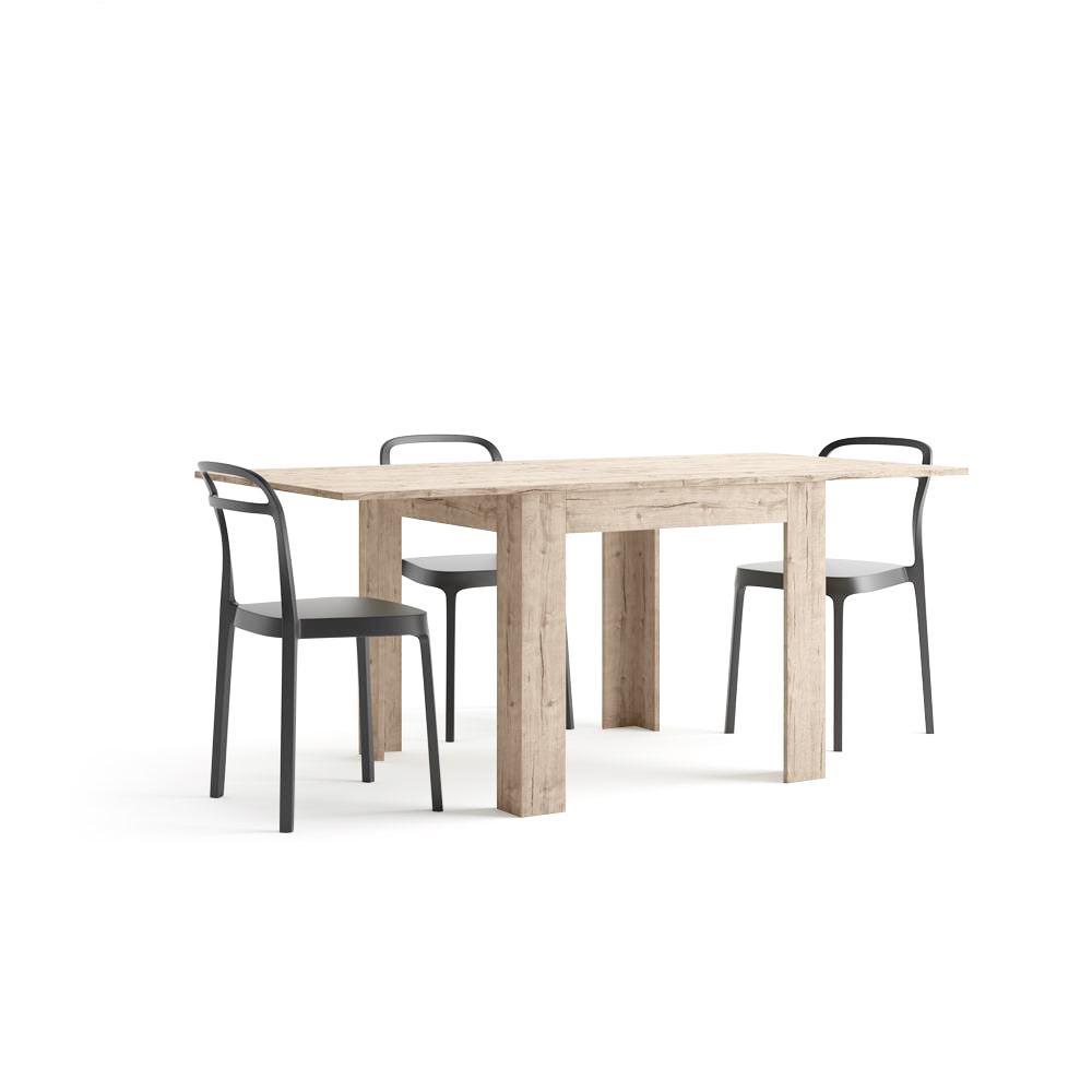 Square extendable dining table, Eldorado, 35.4(70.9)x35.4 in, Oak