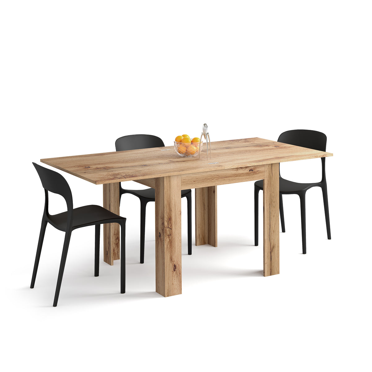 Square extendable dining table, 90x(180)x90 cm, Eldorado, Rustic Oak
