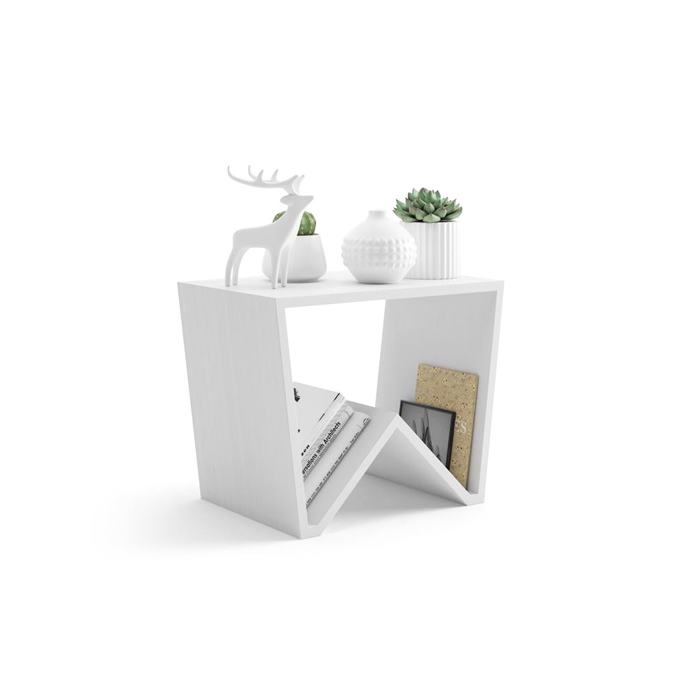Mesa de centro Emma, color Fresno blanco