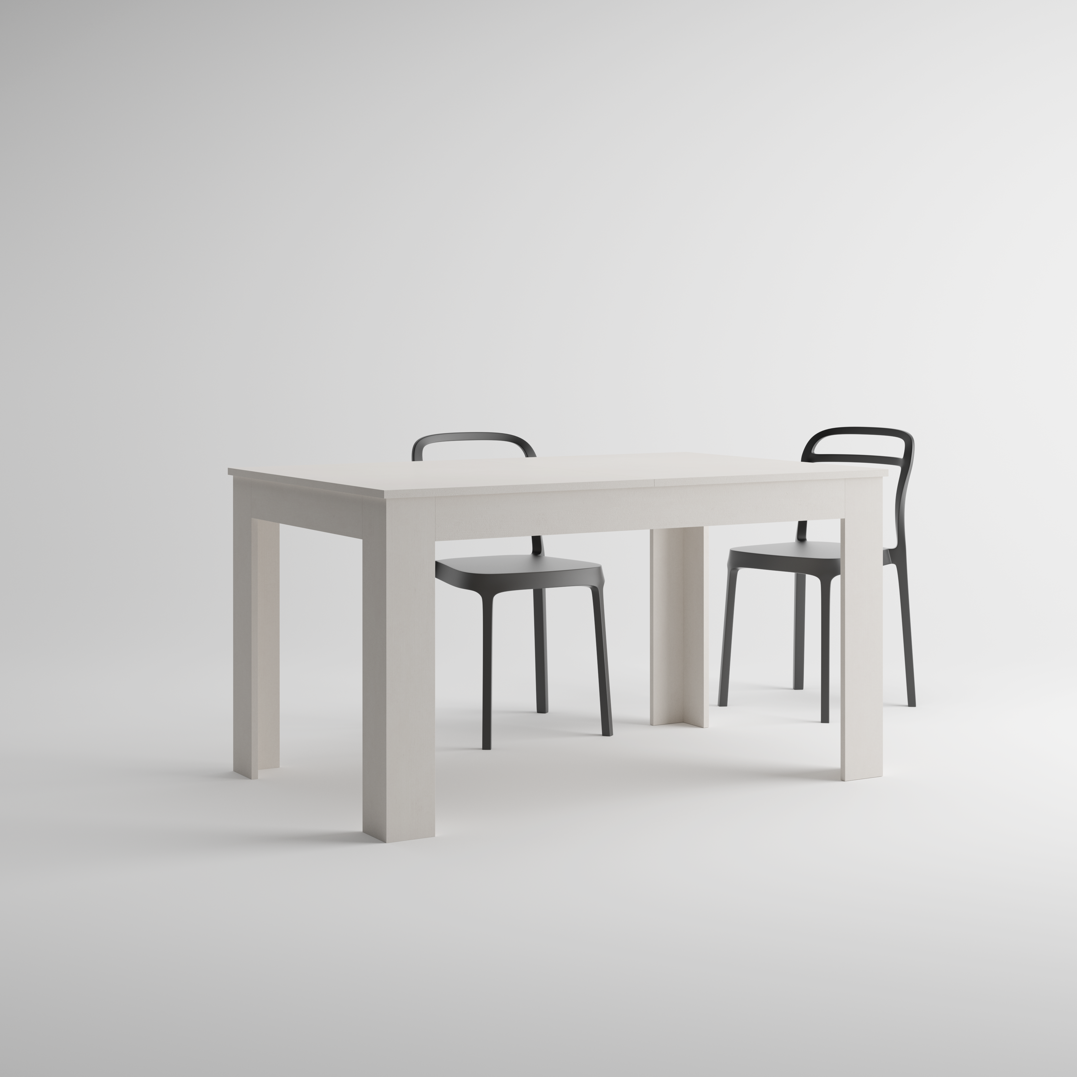 Easy, Extendable dining table, 55.1(86.6)x35.4 in, Ashwood White - Detail image 4