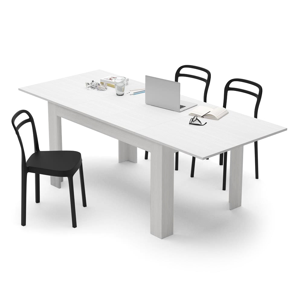 Easy, Extendable dining table, 55.1(86.6)x35.4 in, Ashwood White - Detail image 3