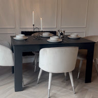 Mesa de cocina extensible Easy, 140(220)x90 cm, color Madera negra
