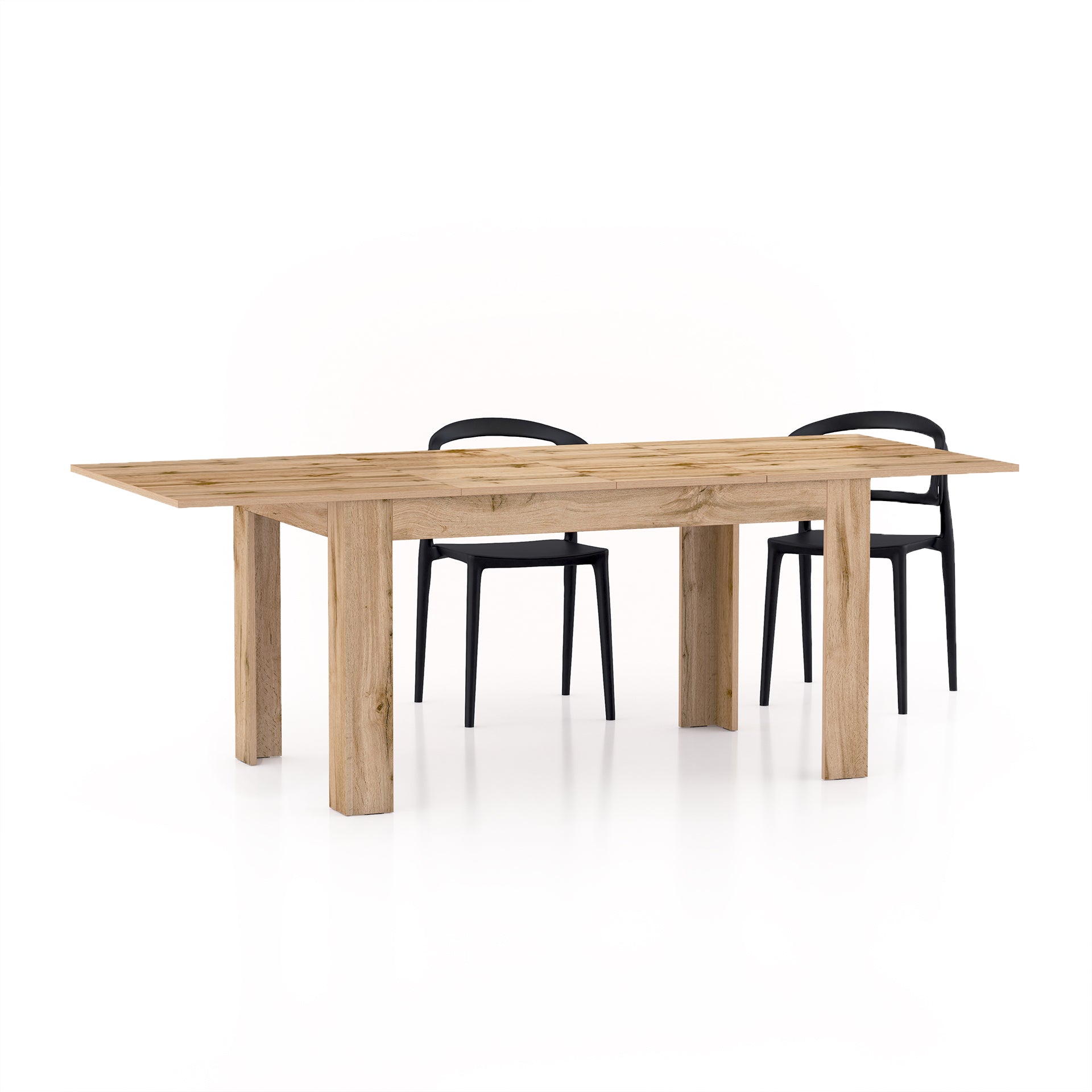 Easy, Extendable Dining Table, 55.1(86.6)x35.4 in, Rustic Oak - Detail image 4