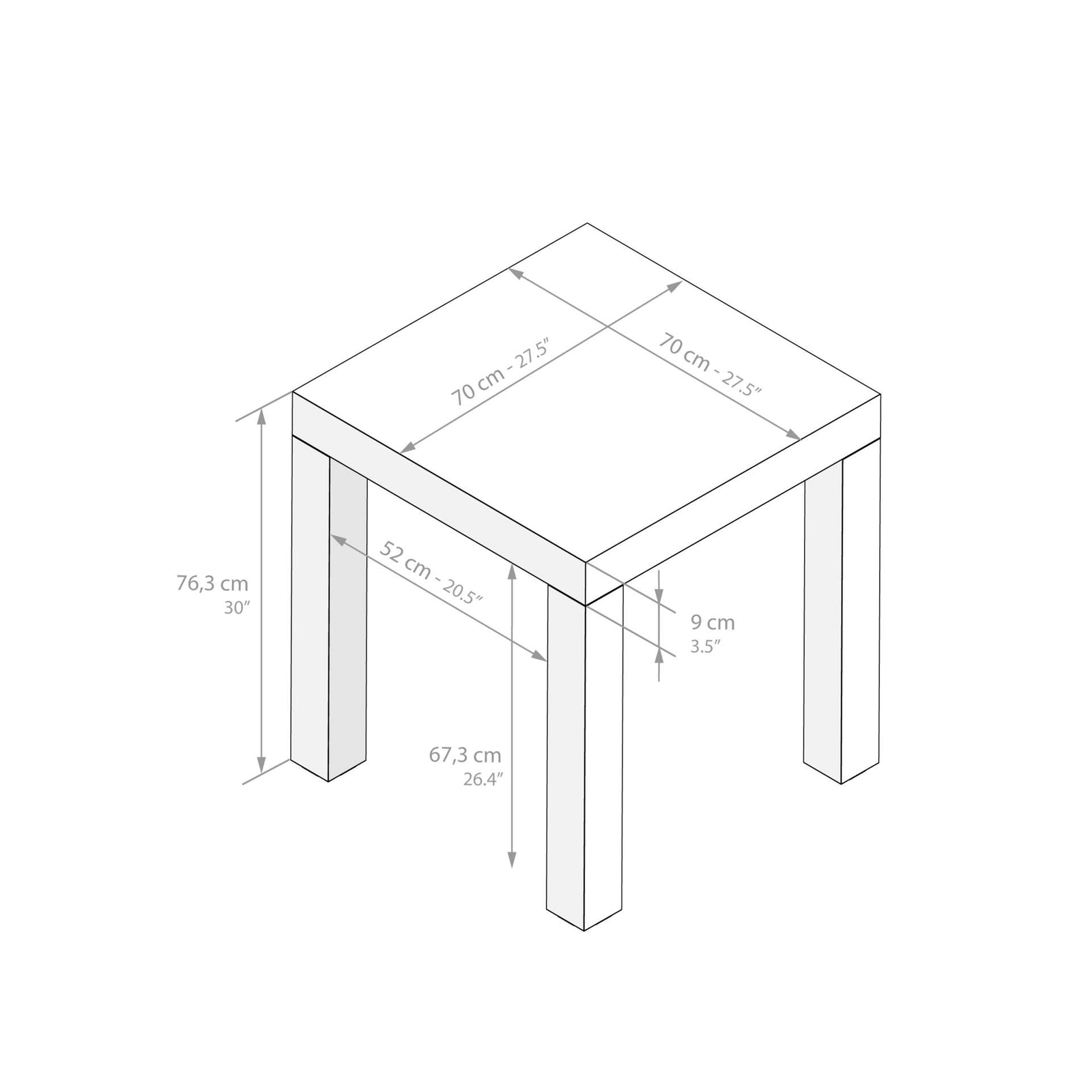 Mesa Fija First, Madera Rústica - Immagine tecnica 1