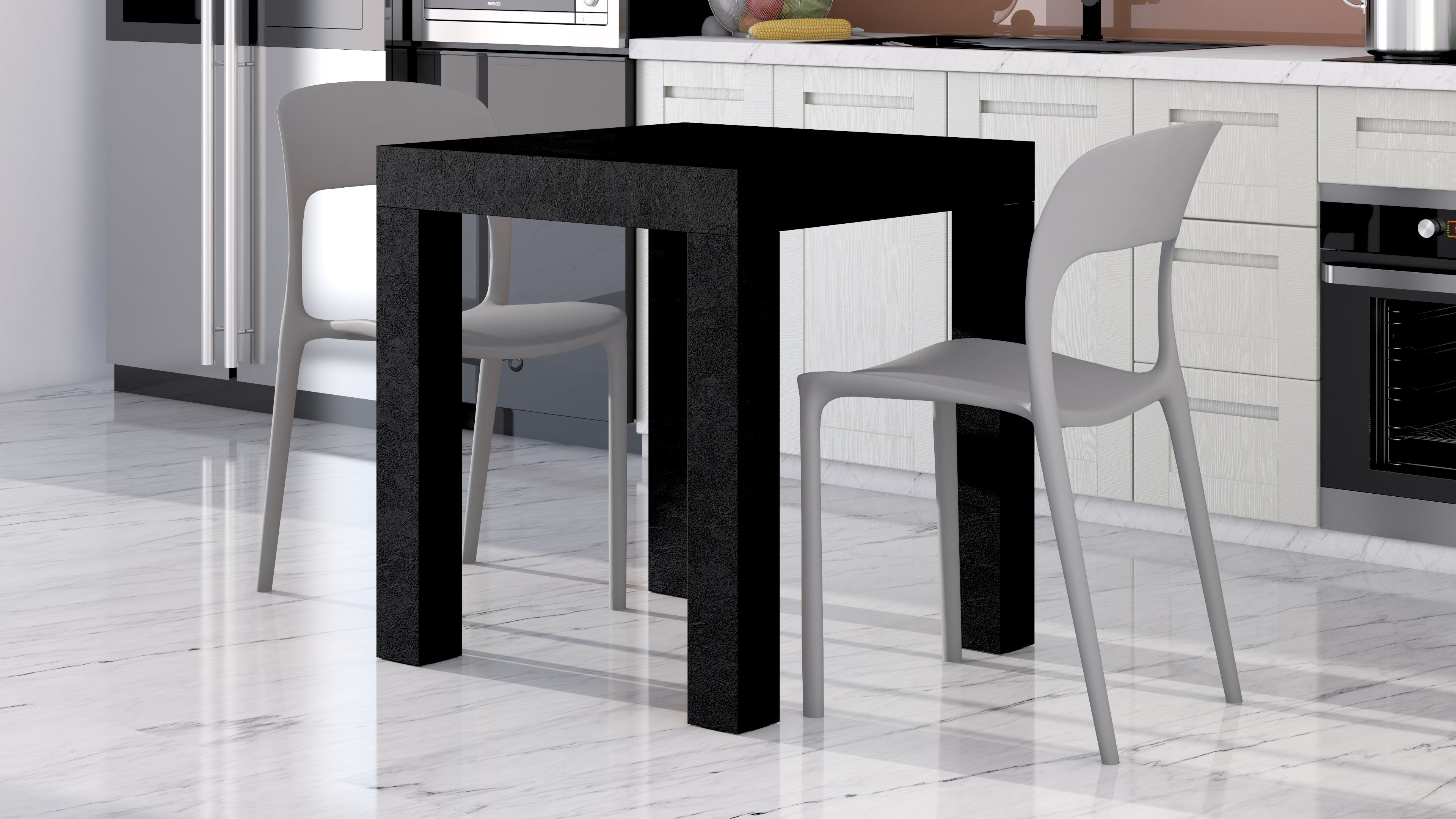 Mesa Fija First, Cemento Negro - Set image 2