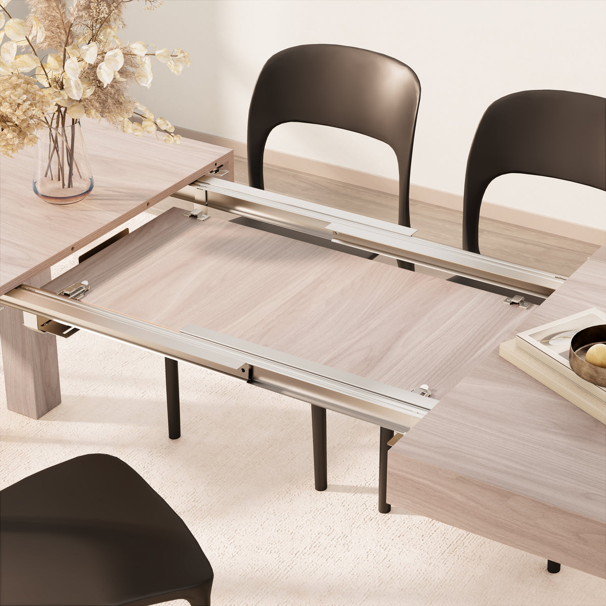 MOBILI FIVER, Table Extensible Cuisine, Iacopo, Frêne Blanc, 140 x 90 x 77 cm, Mélaminé, Made in