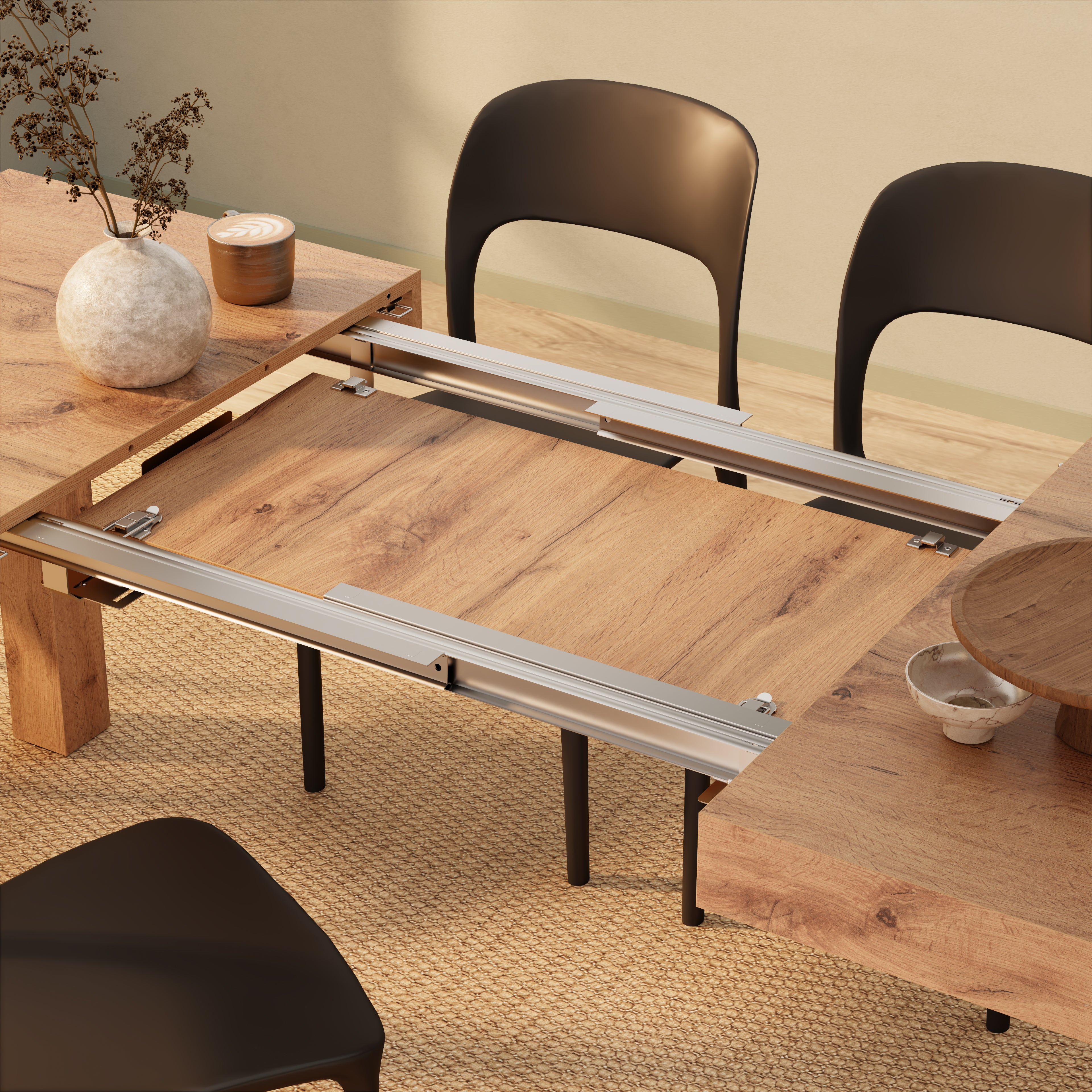Tavolo Allungabile First, 120(200)x80 cm, Rovere Rustico