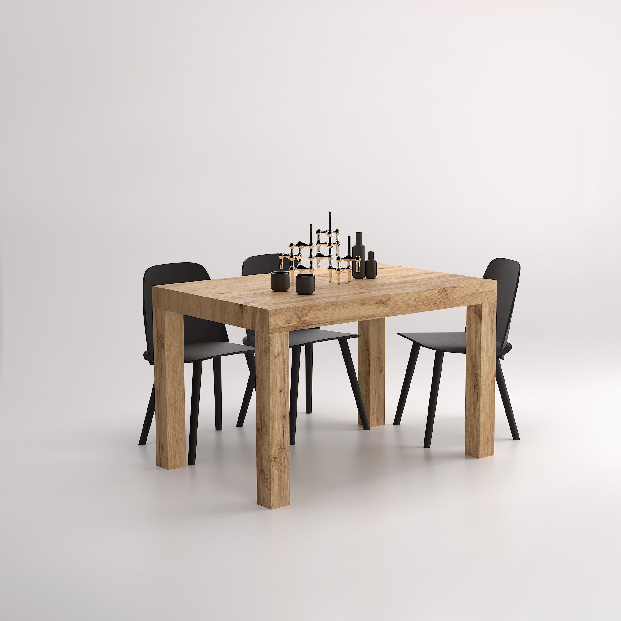 First Extendable Table, 47.2(78.7)x31.5 in, Rustic Oak - Detail image 4