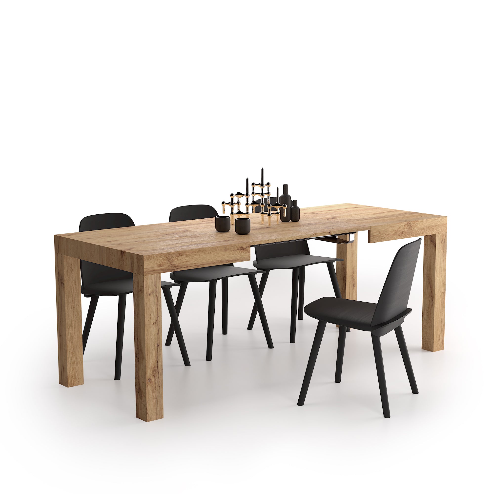 First Extendable Table, 47.2(78.7)x31.5 in, Rustic Oak - Detail image 3