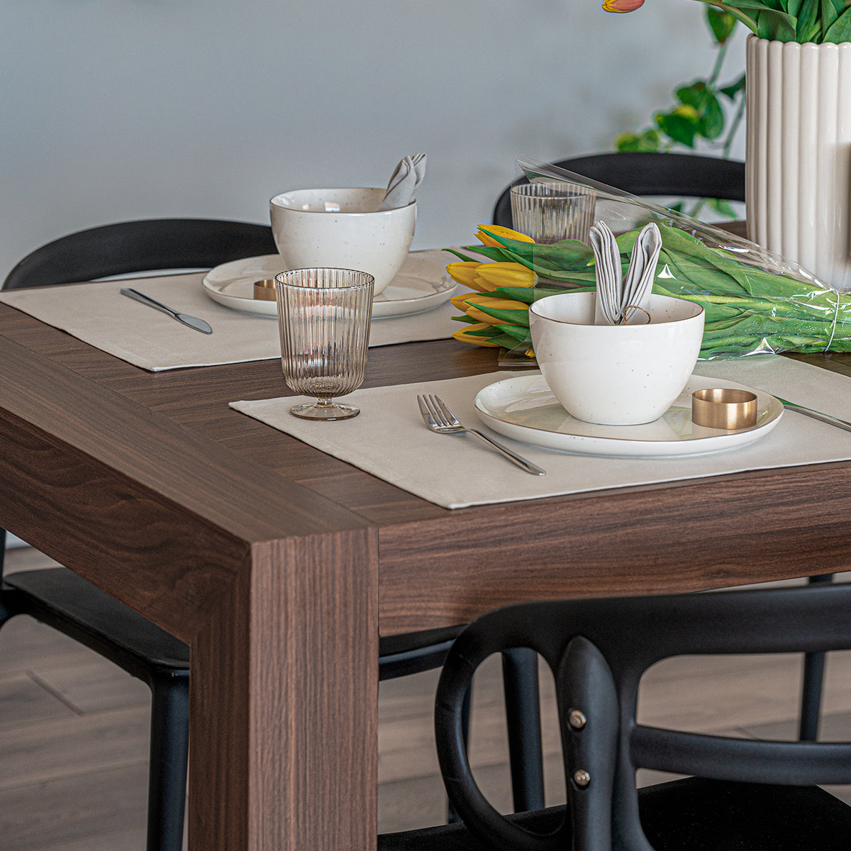 Mesa Extensível Moderna, Iacopo, 140(220)x90 cm, Nogueira - Set image 1