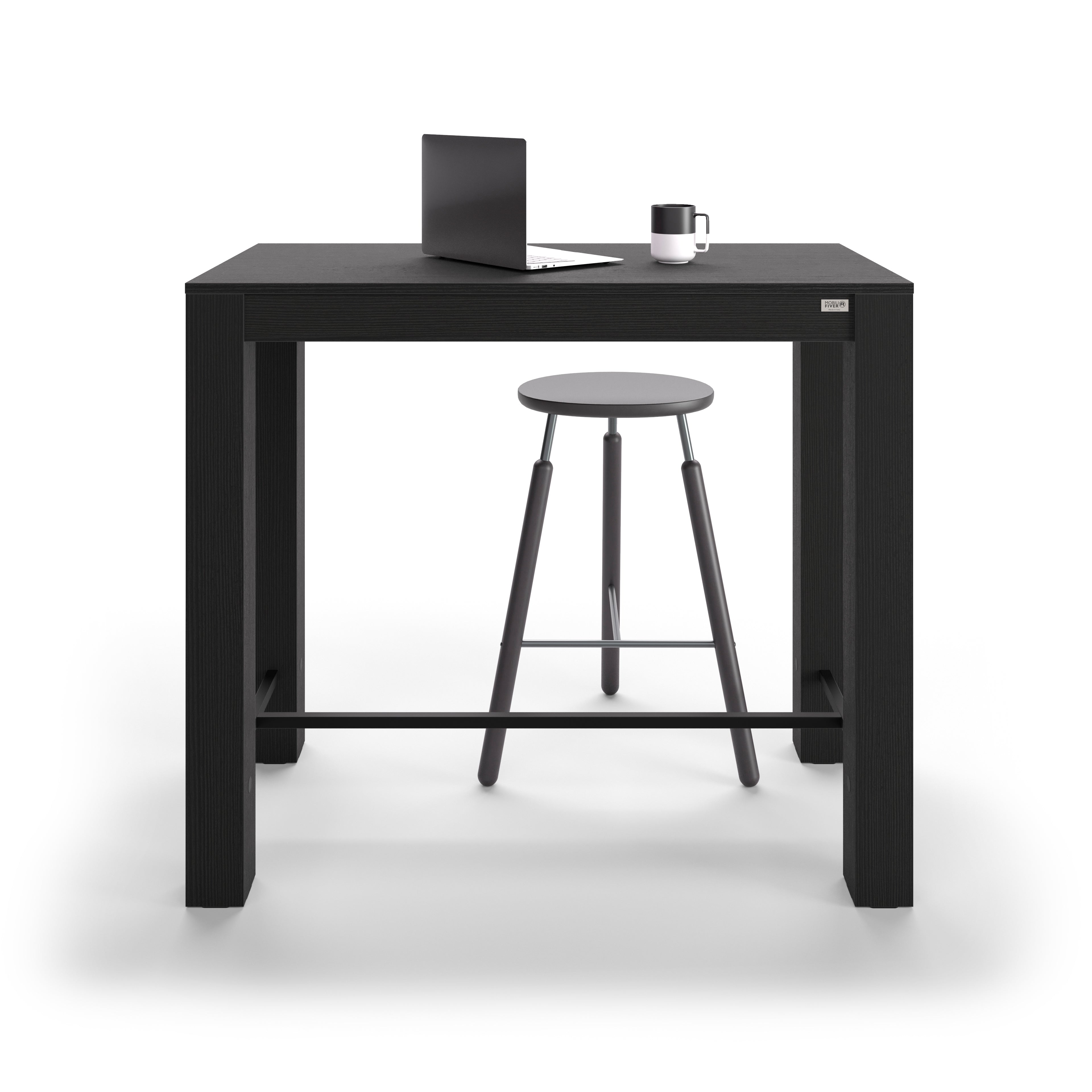 Tavolo Alto Rachele 120x60 cm, Nero Frassino