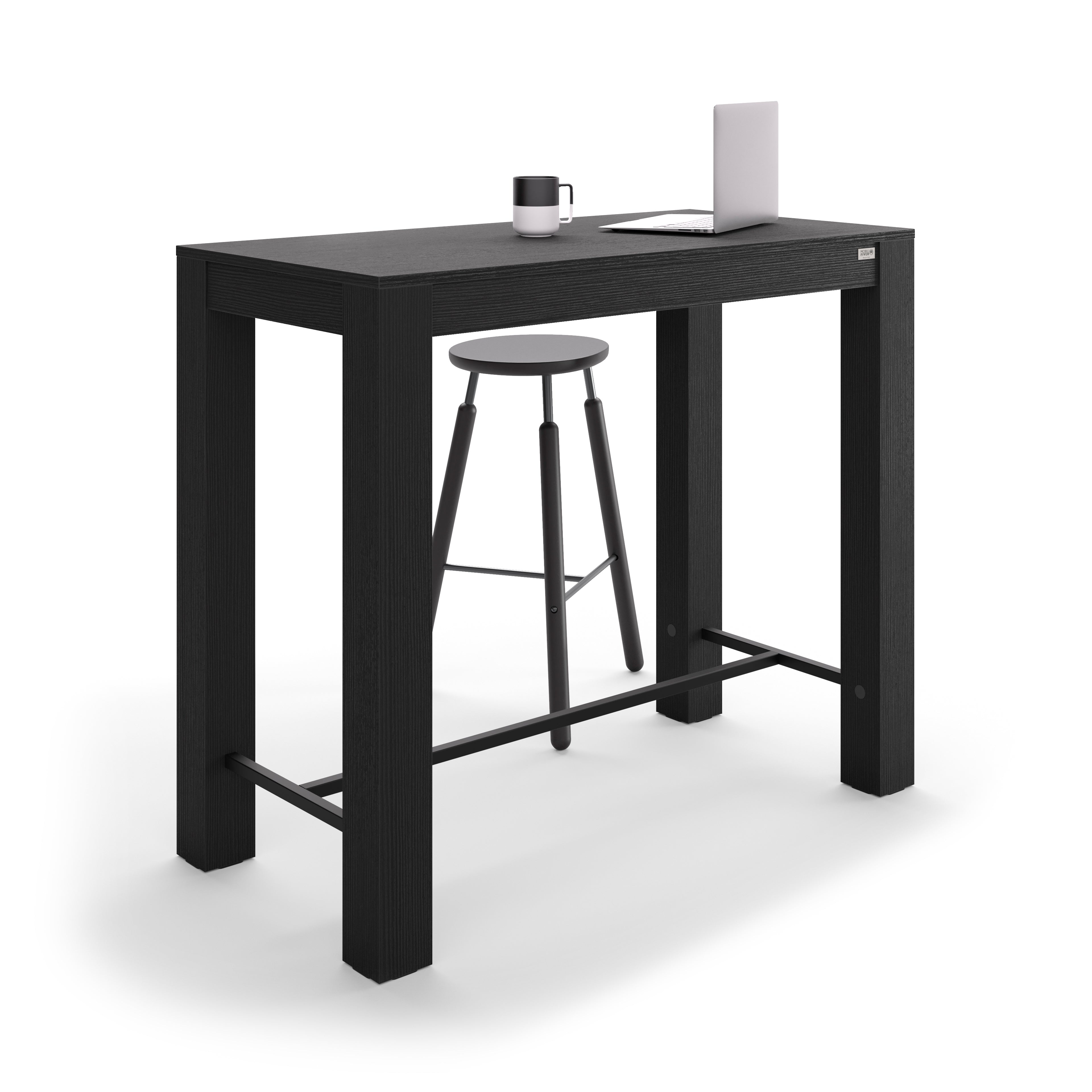 Hochtisch Rachele 120x60 cm, Esche Schwarz