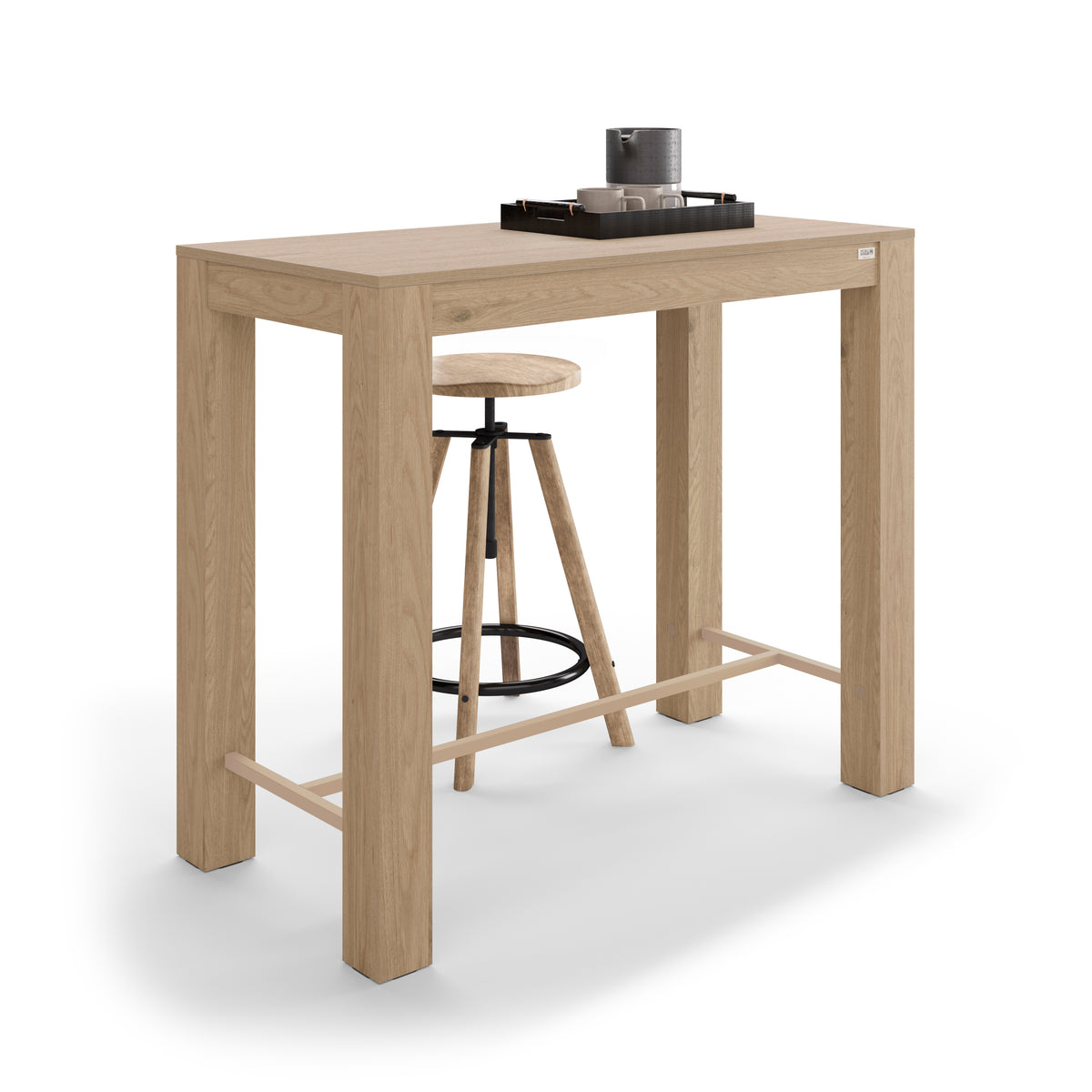 Rachele High Bar Table 47.2 x 23.6 in, Light Oak