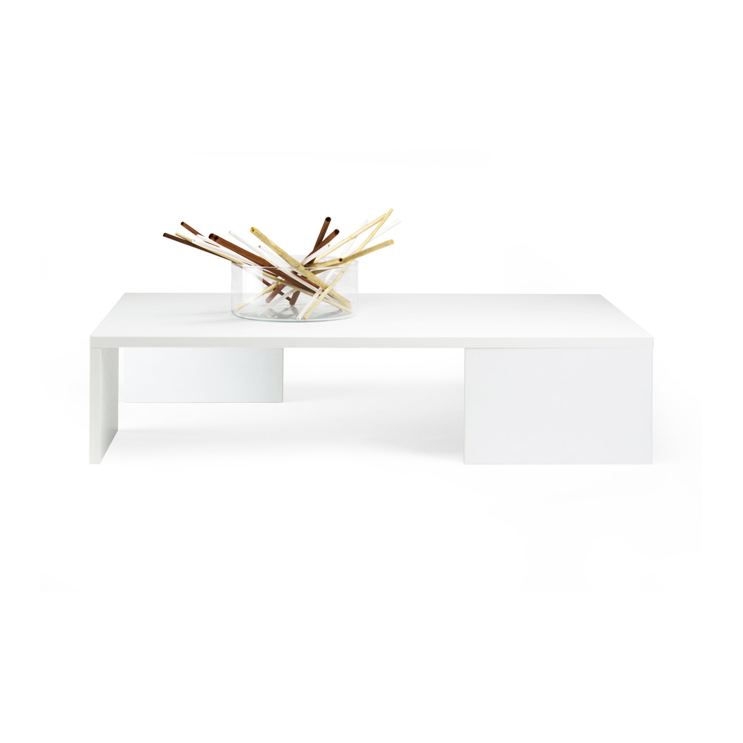 Mesa de centro Rachele, color Fresno blanco