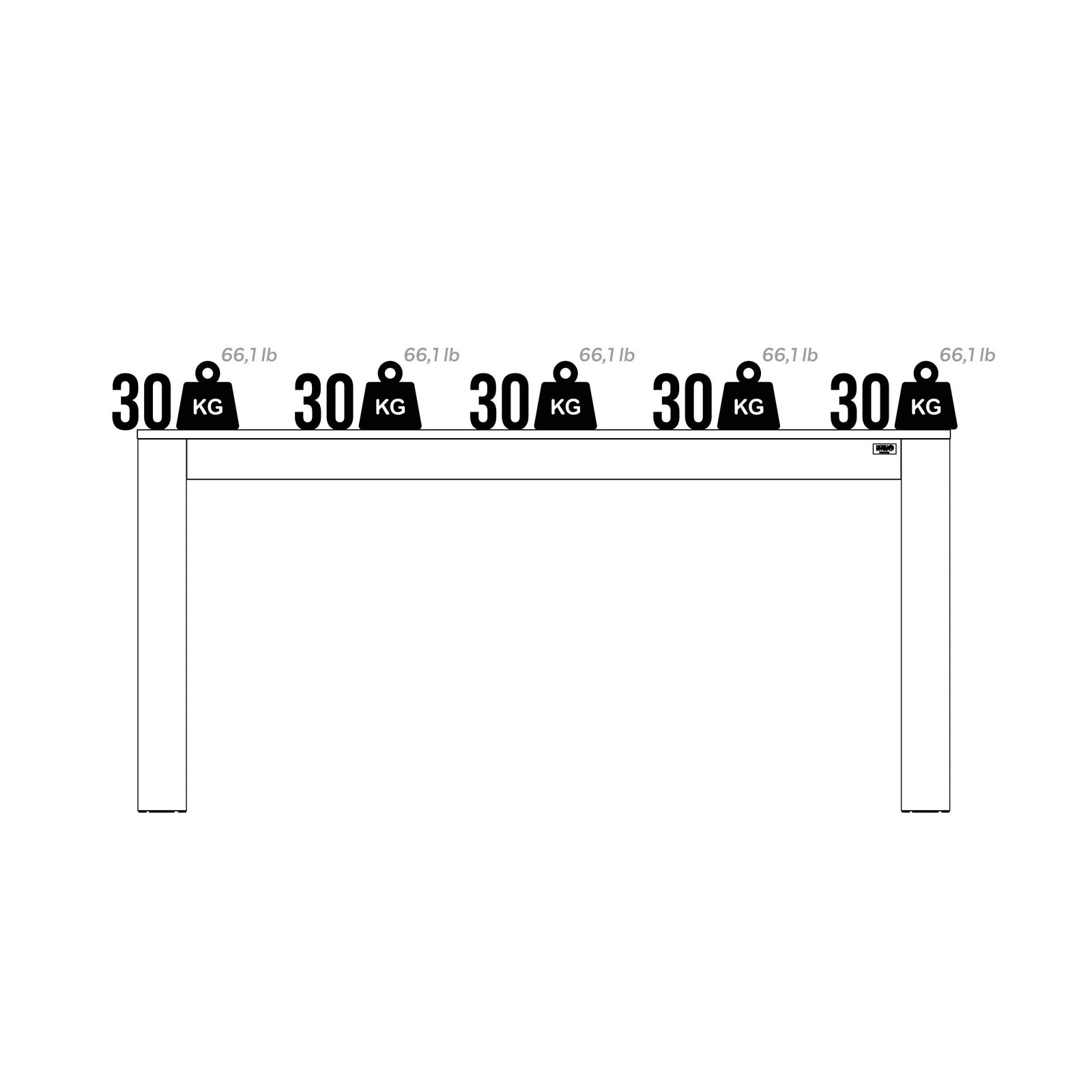 Mesa de jantar Rachele 160x90 cm, Freixo Branco - Immagine tecnica 3