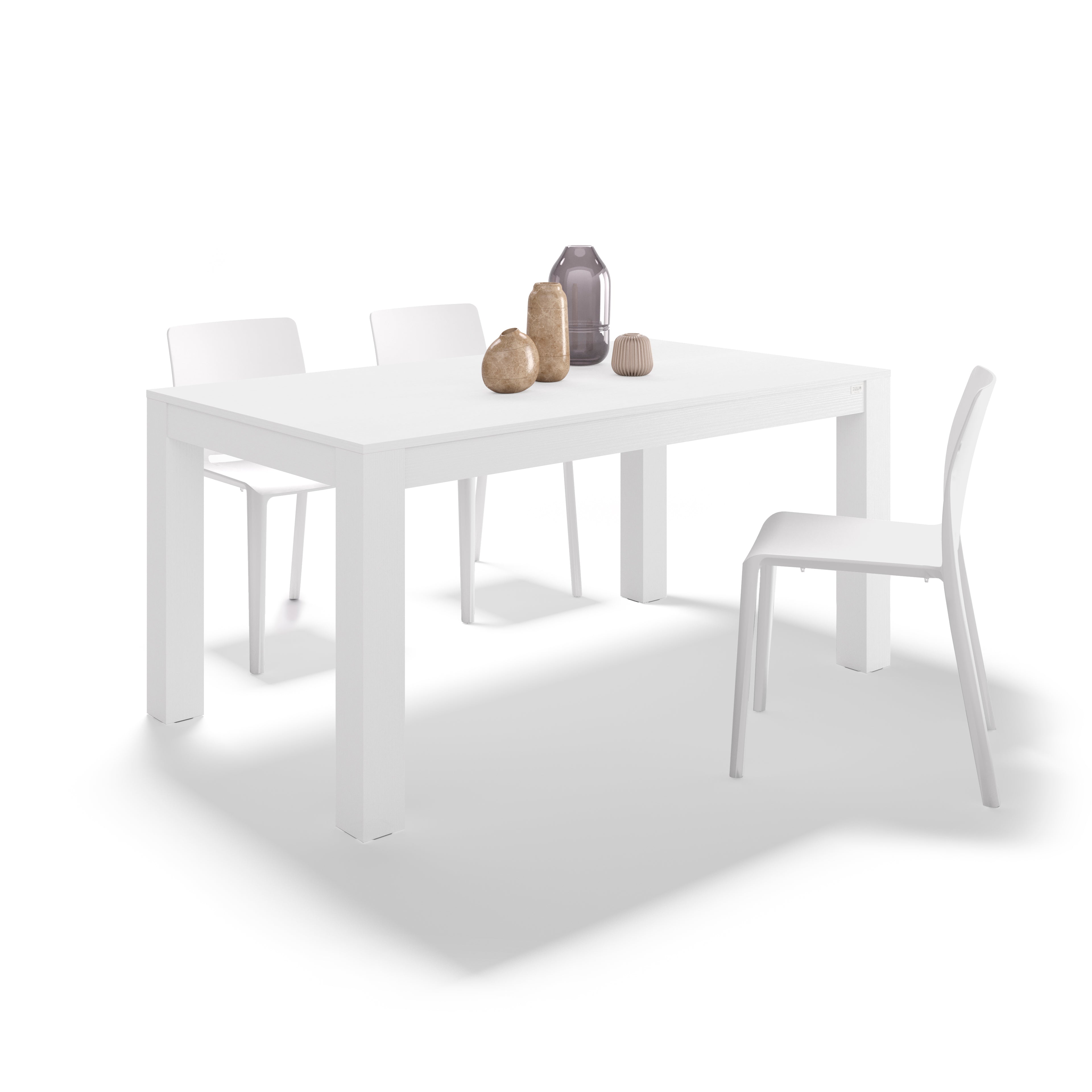 Rachele Dining Table, 63x35 in, Ashwood White
