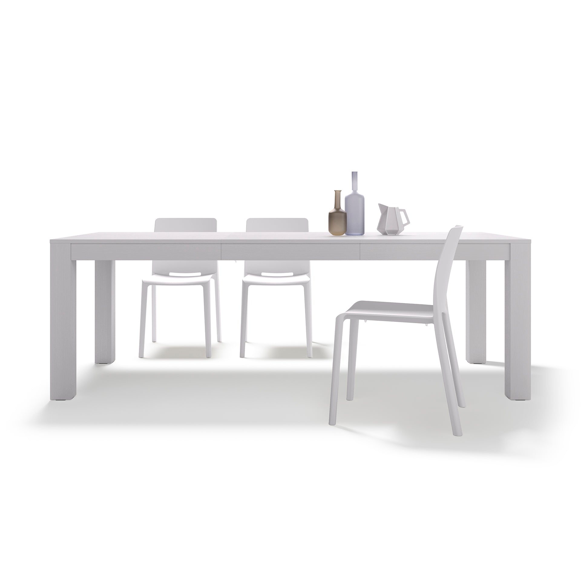 Rachele Extendable Dining Table, 160(225)x90 cm, Ashwood White