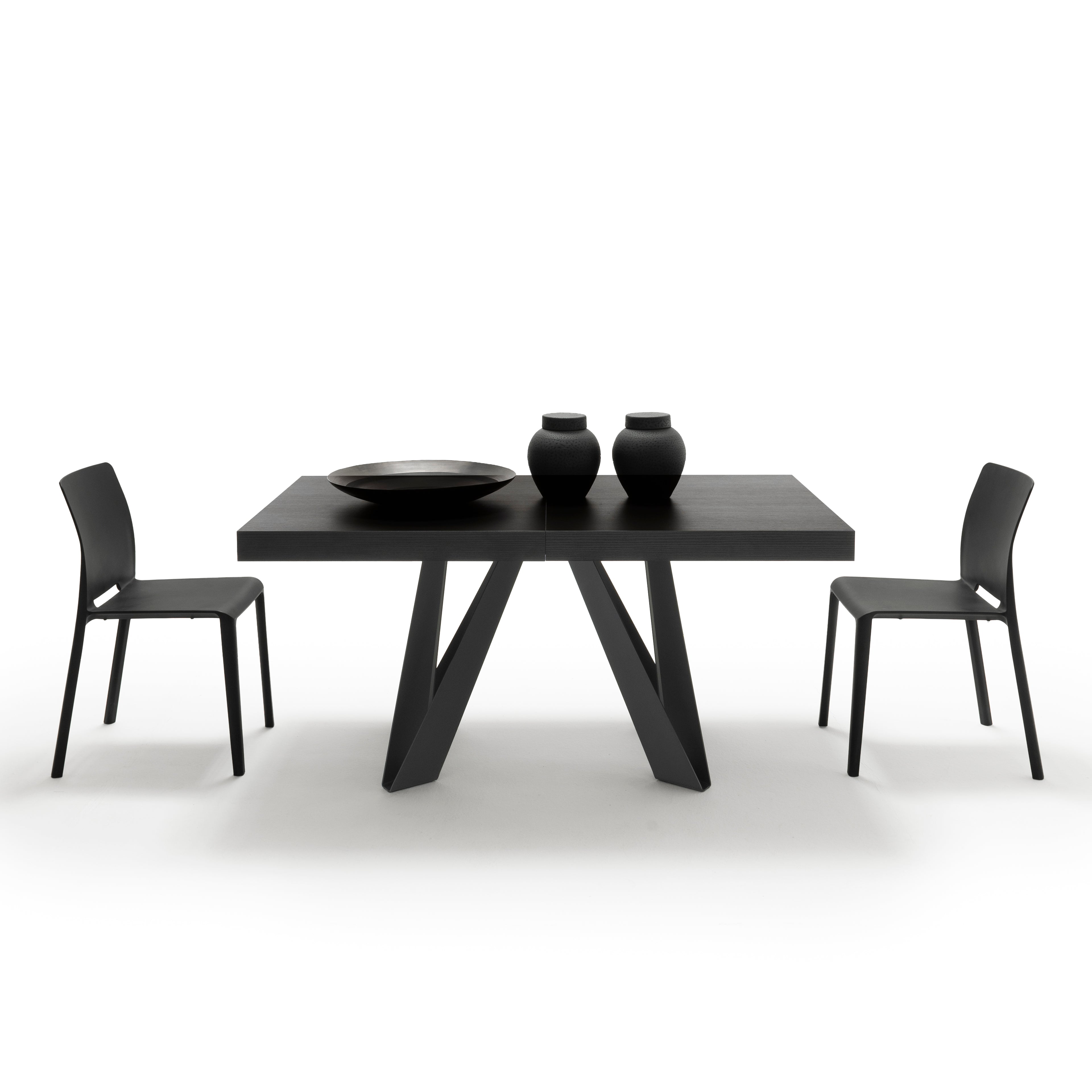 Mesa Extensible Romina 160(240)x90cm, Fresno Negro con Patas en Hierro Negro - Detail image 3