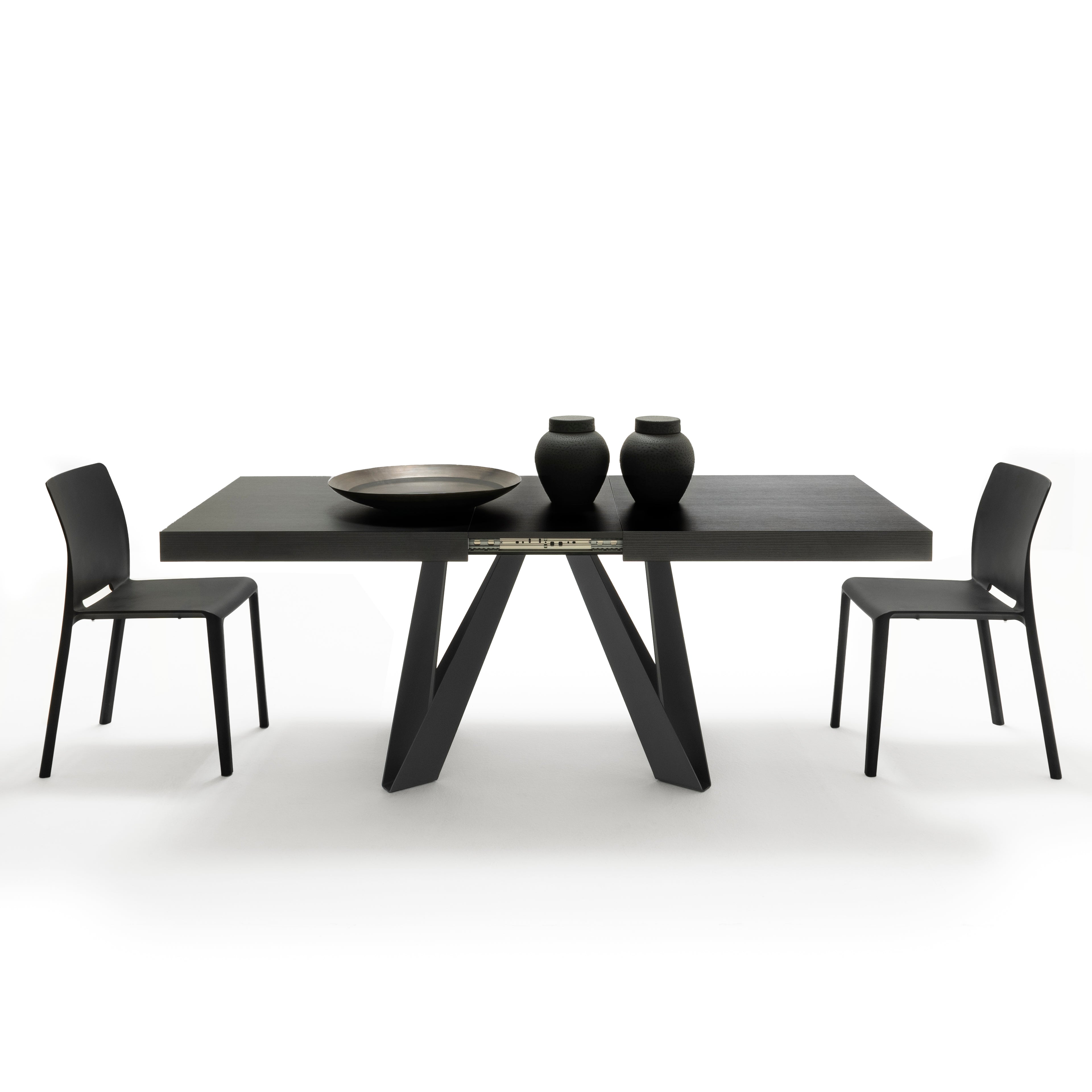 Mesa Extensible Romina 160(240)x90cm, Fresno Negro con Patas en Hierro Negro - Detail image 4