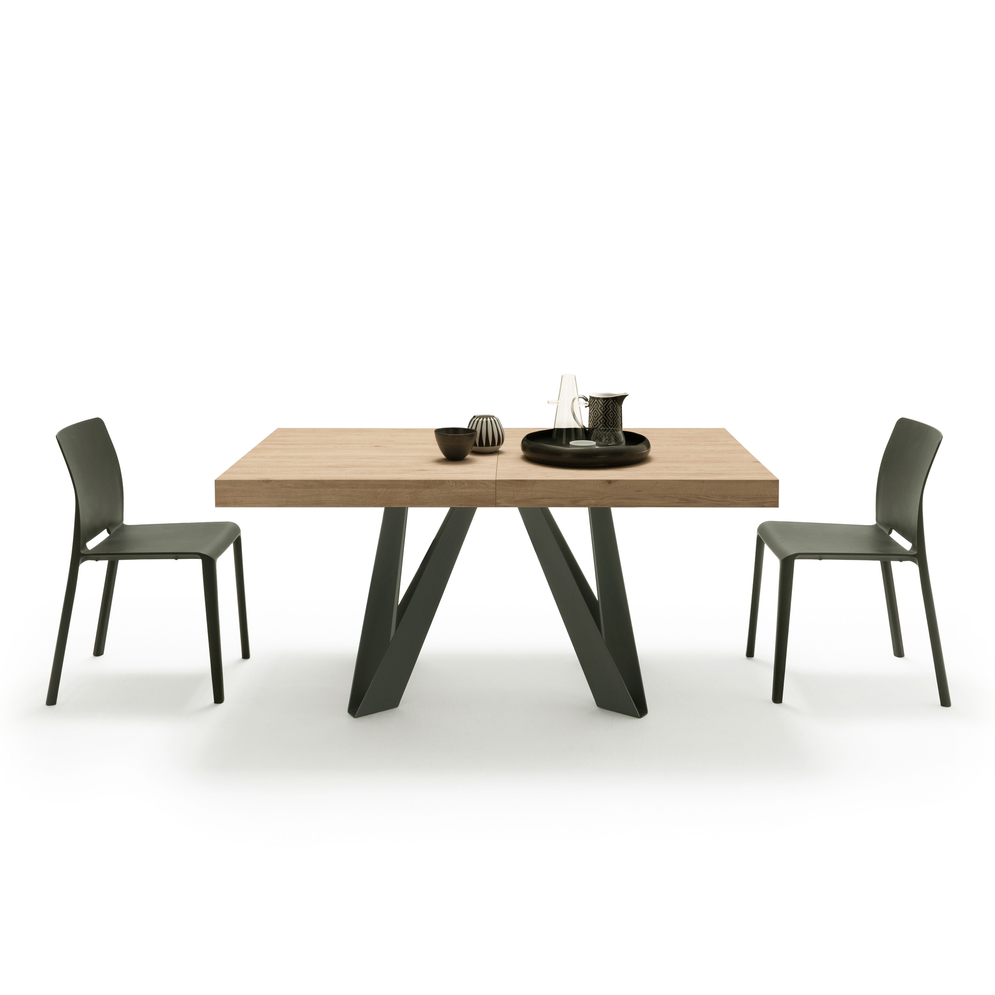 Table Extensible Romina 160 (240) X 90 cm, Chêne Clair Avec Pieds en Fer Noir - Detail image 2