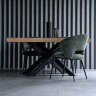 Table Extensible Emma 140(220)x90 cm, Chêne Clair avec Pieds Croisés Blancs