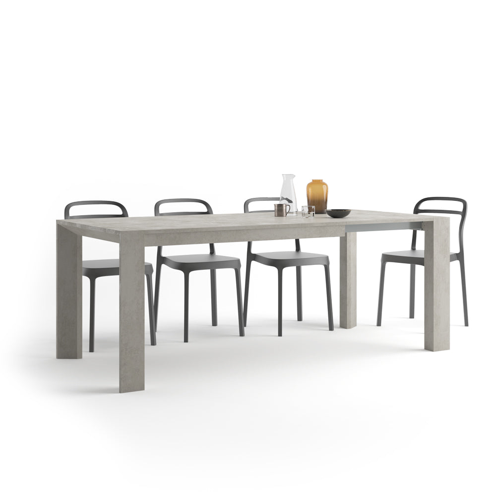 Extendable Table, Giuditta, Concrete Effect, Grey - Main image