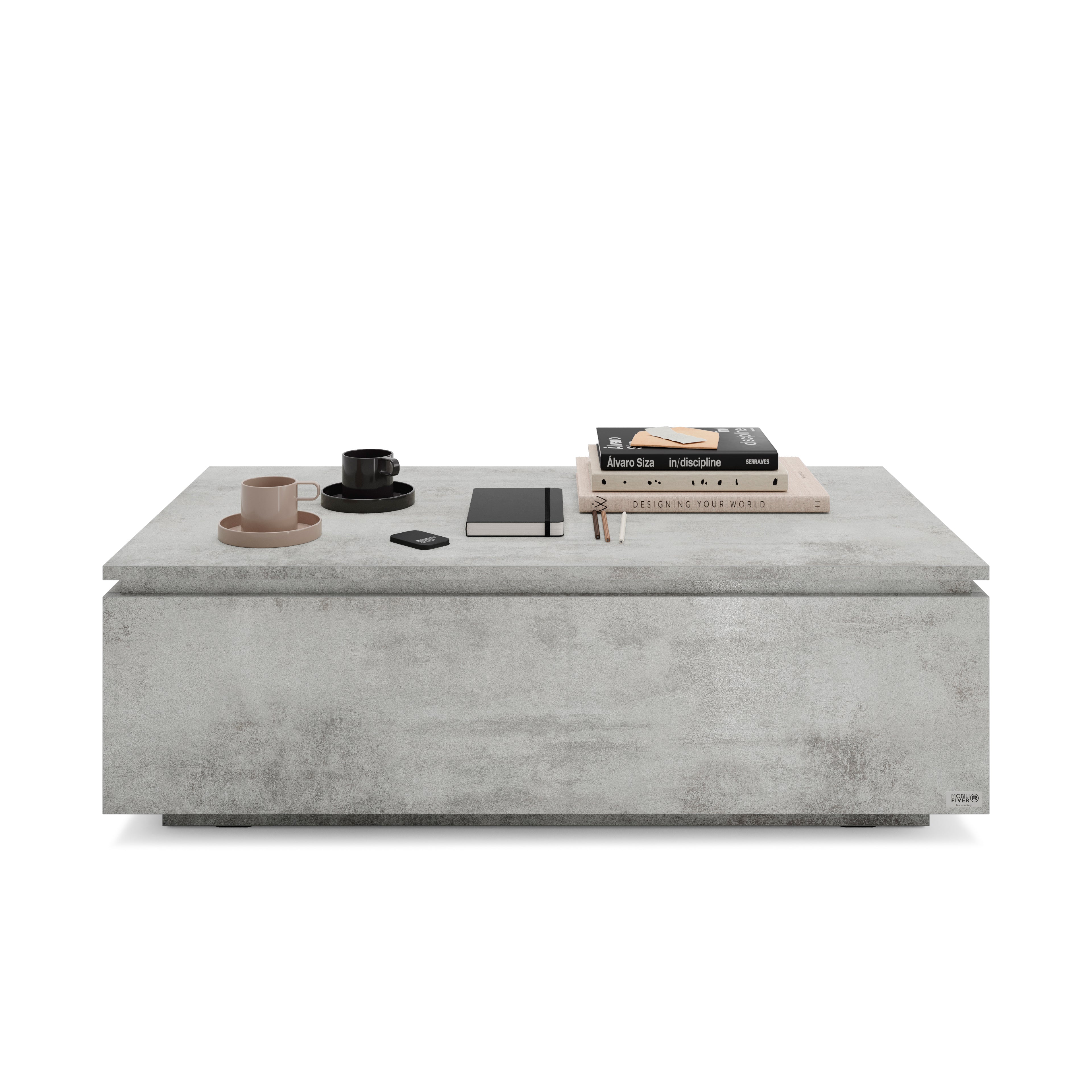 Table basse avec coffre, X, Gris Béton - Detail image 2