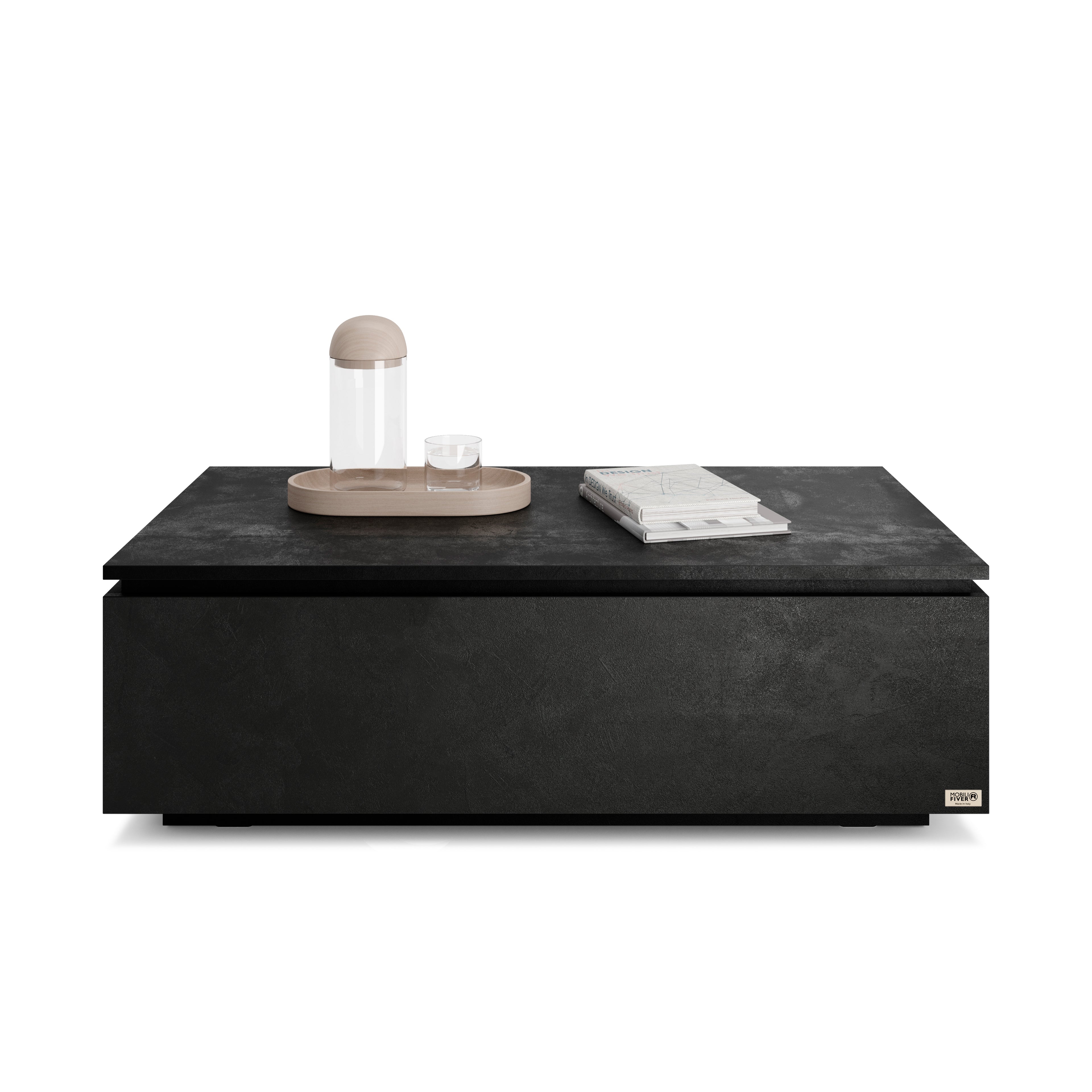 Table basse avec coffre, X, Noir Béton - Detail image 2