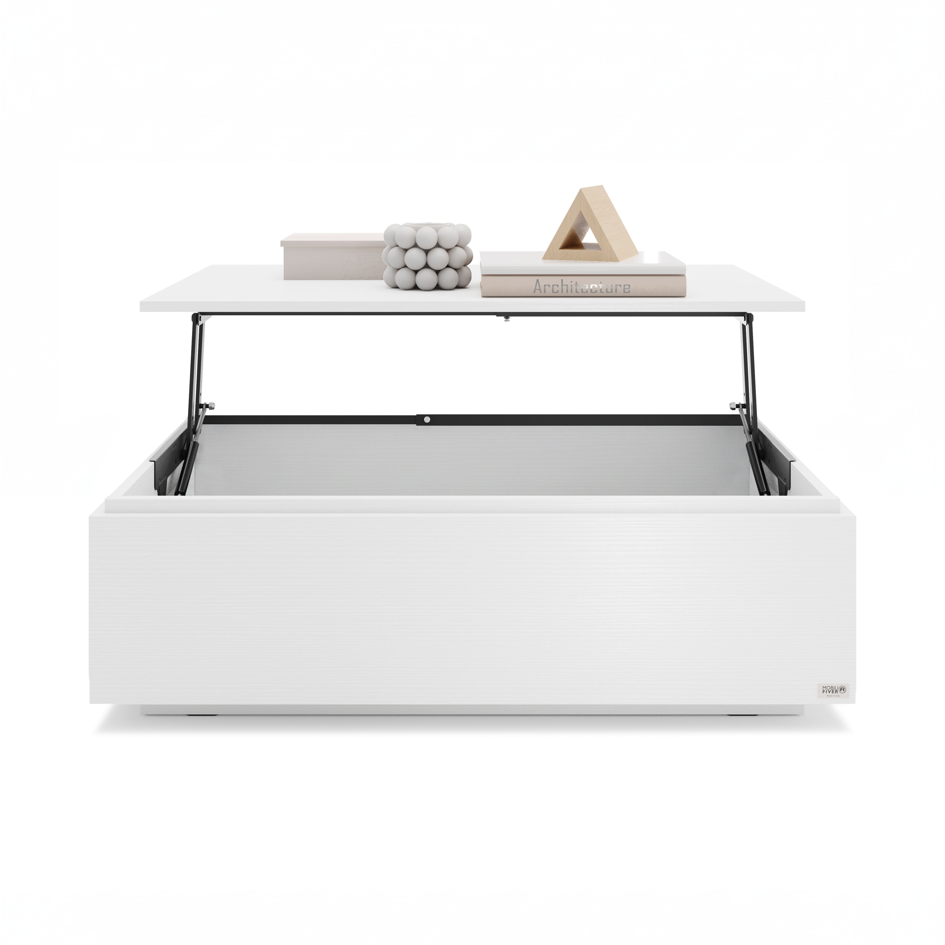 Coffee table with storage X, White Ashwood