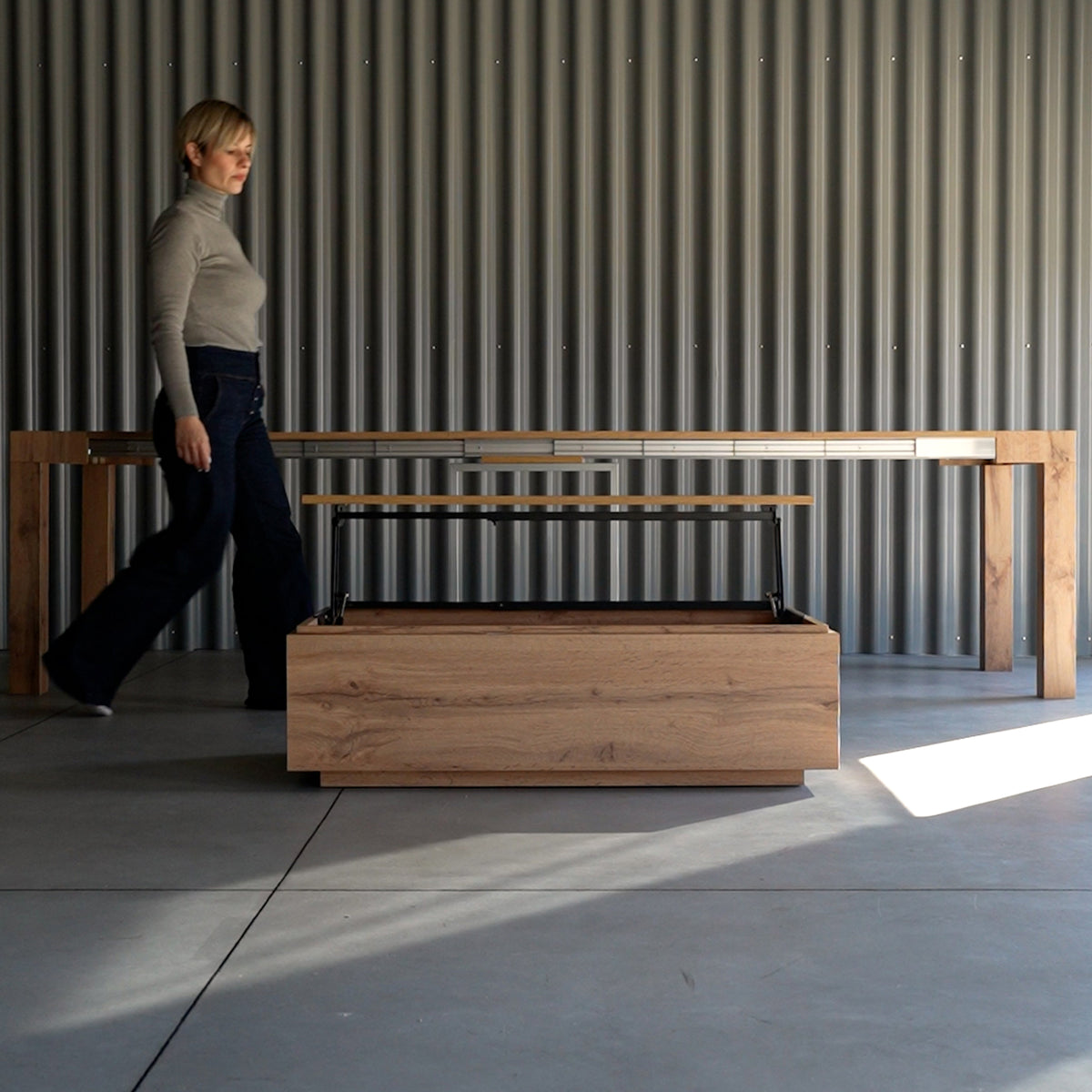 Table basse avec coffre, X, Bois Rustique