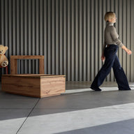 Mesa de centro elevable, X, Madera Rústica