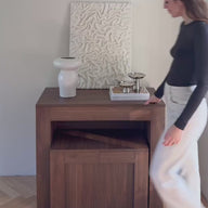 Easy, Extendable Console Table with extension leaves holder,  45(305)x 90 cm, Canaletto Walnut
