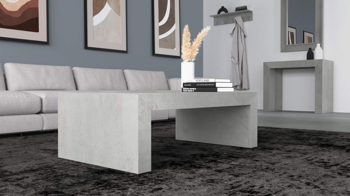 Angelica Coffee Table, Concrete Effect, Grey set image 1