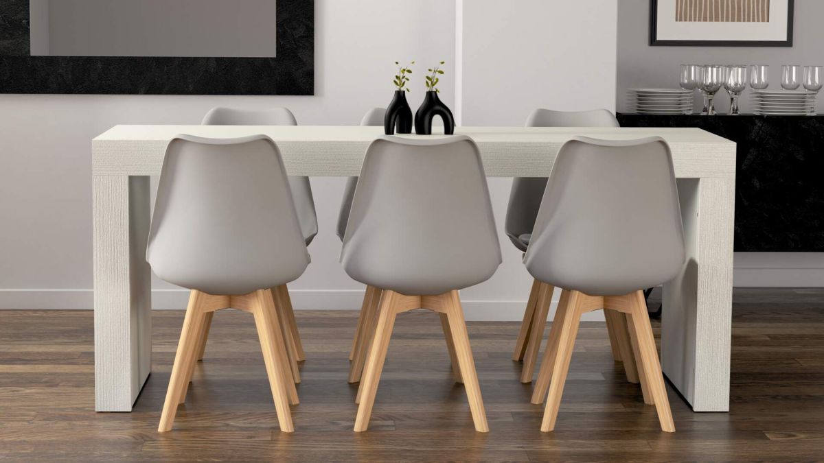 Set de 4 sillas en estilo nórdico Greta, gris imagen configurada 2