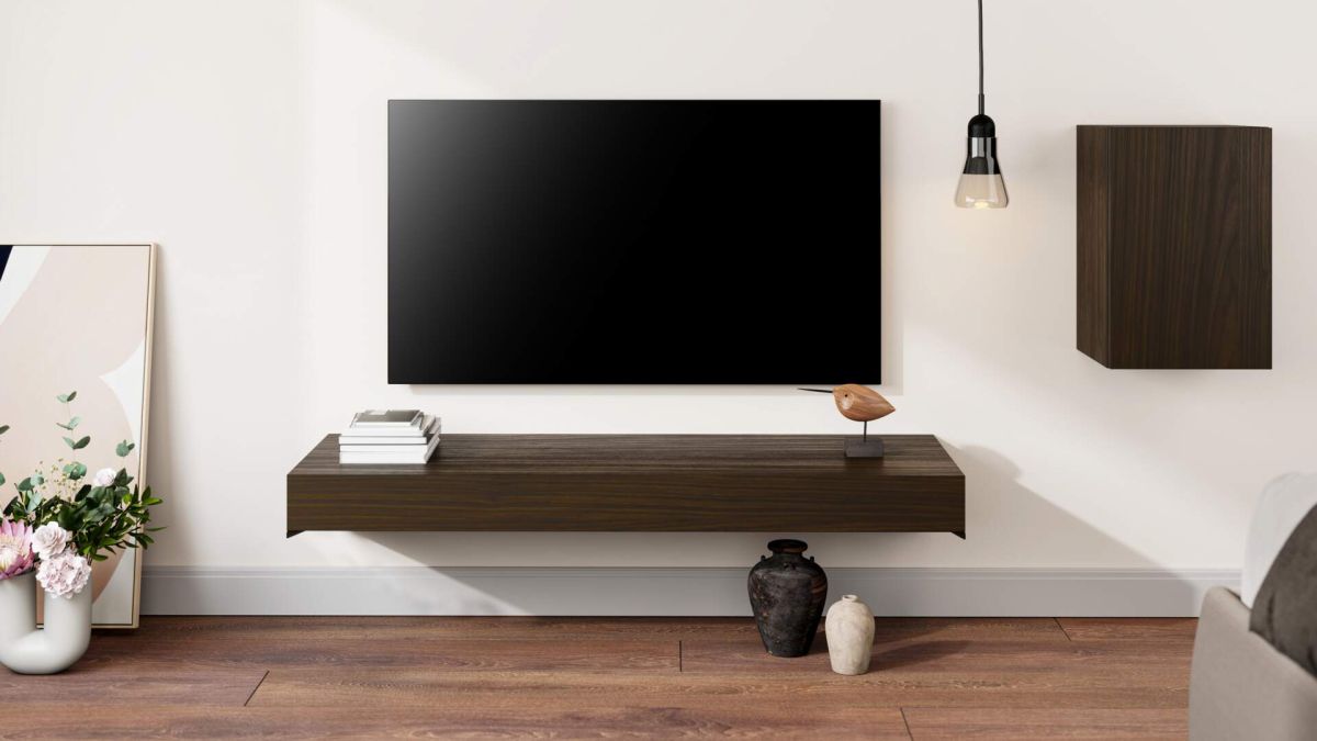 Mueble Tv Suspendido Evolution 120x40, nogal americano imagen configurada 1