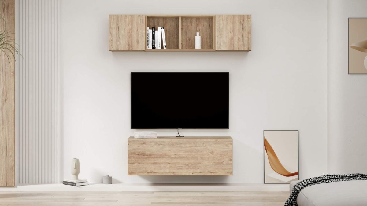 Easy Living Room Wall Unit 2, Oak, 142x44x160 cm set image 1
