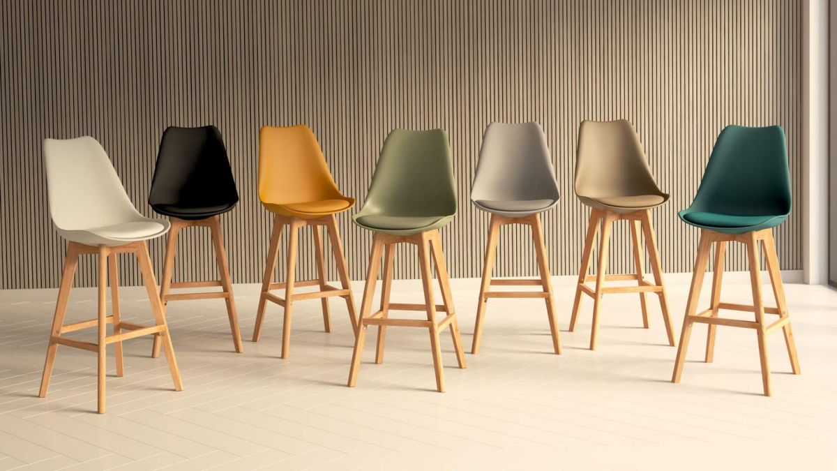 Greta nordic style stools, Set of 2, Grey set image 2