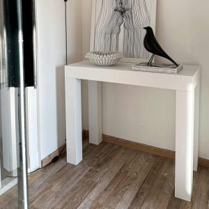 First, Extendable Console Table, 45(305)x90 cm, Ashwood White